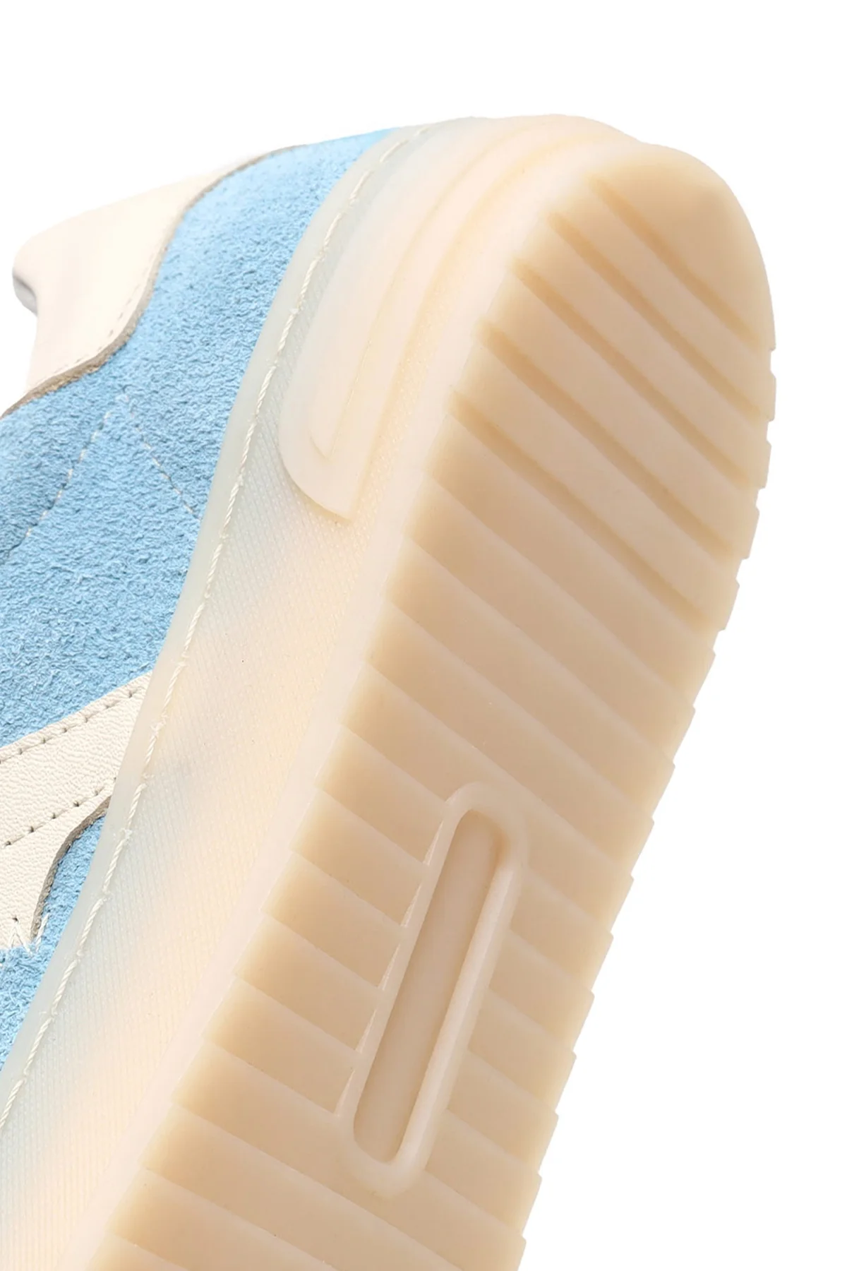 Kadın Mavi Bağcıklı Süet Deri Sneaker - Image 9