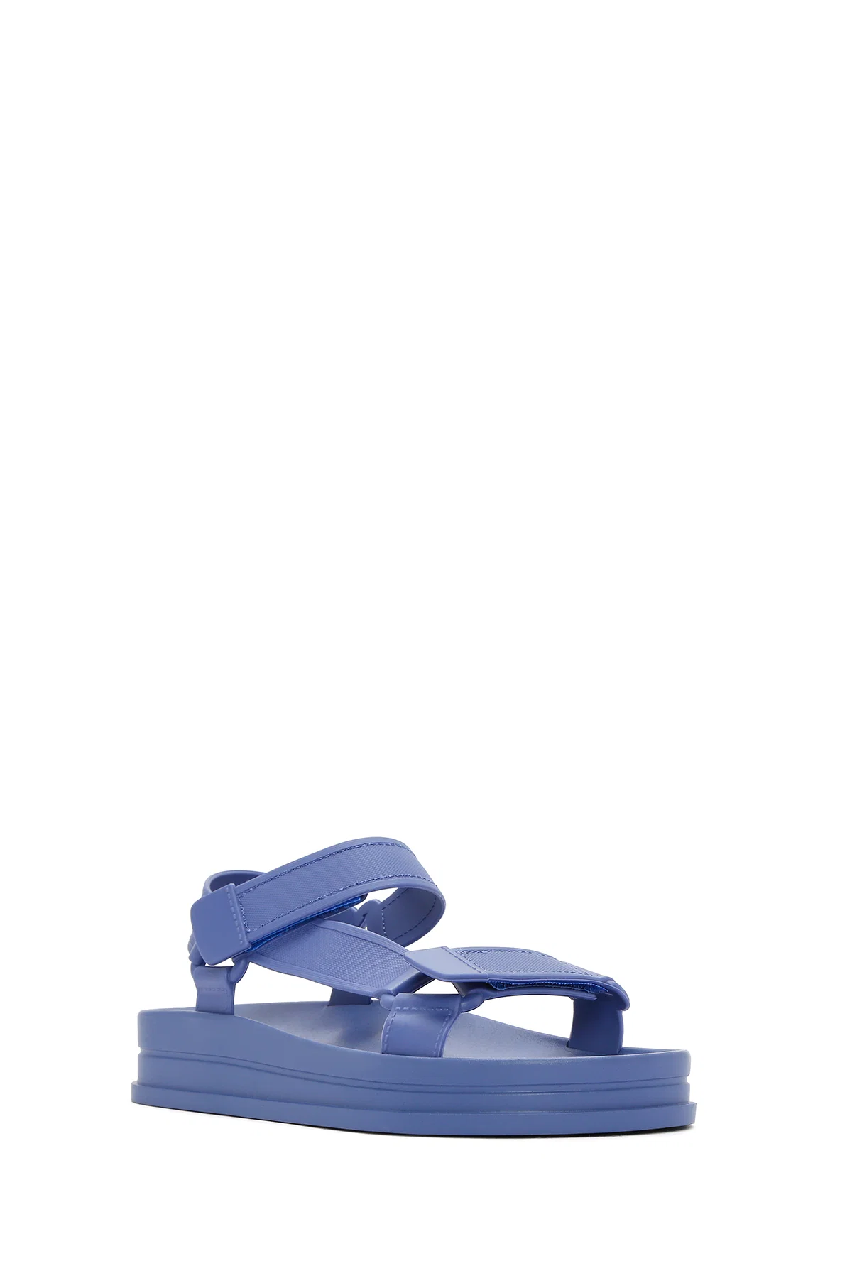 Kadın Mavi Bantlı Kalın Tabanlı Jelly Sandalet - Image 7