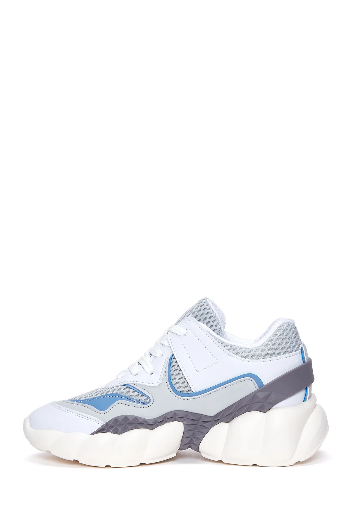 Kadın Mavi Beyaz  Kalın Tabanlı Sneaker - Image 2