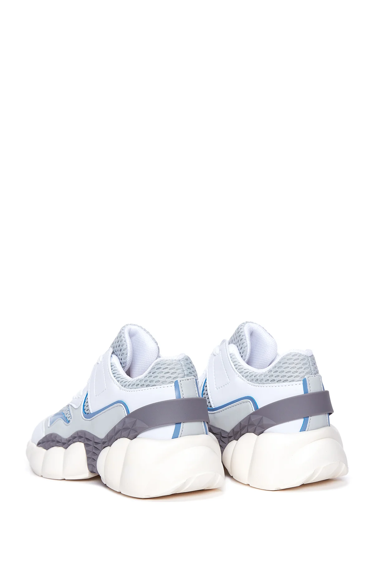 Kadın Mavi Beyaz  Kalın Tabanlı Sneaker - Image 5