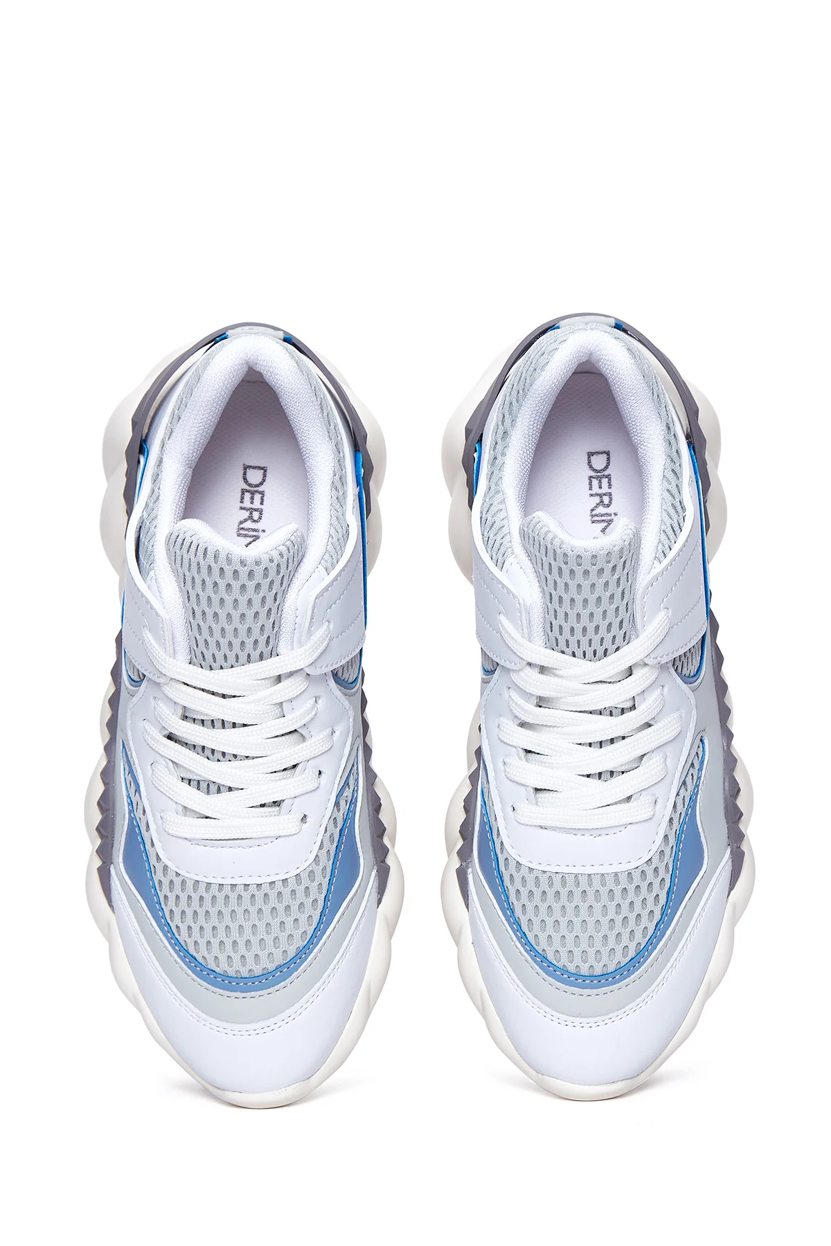 Kadın Mavi Beyaz  Kalın Tabanlı Sneaker - Image 6