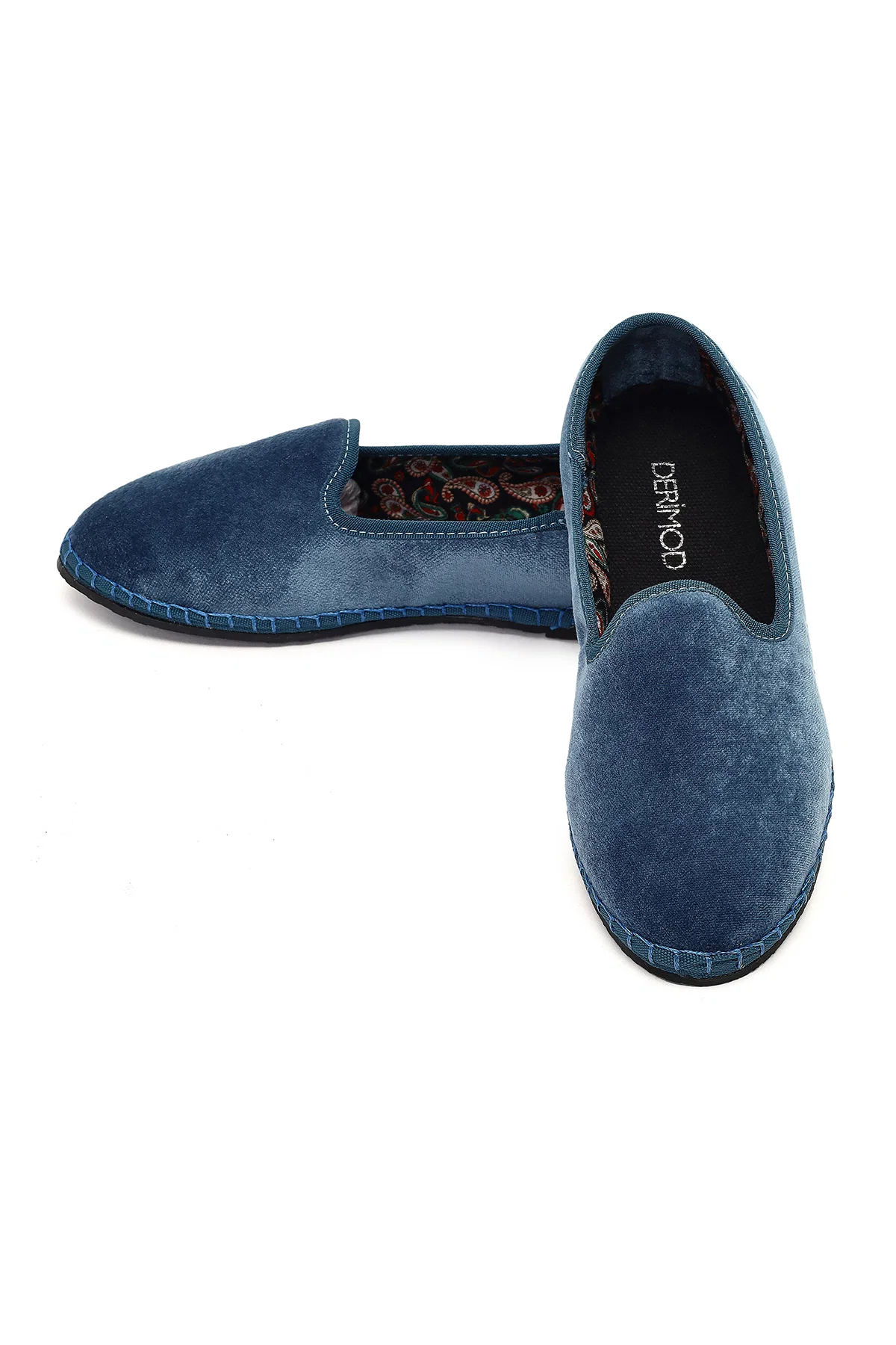 Kadın Mavi Kumaş Loafer - Image 11