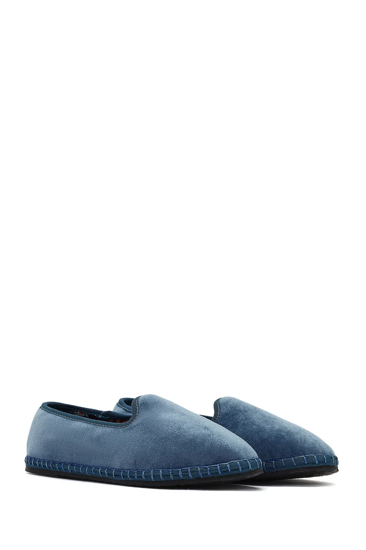 Kadın Mavi Kumaş Loafer - Image 3