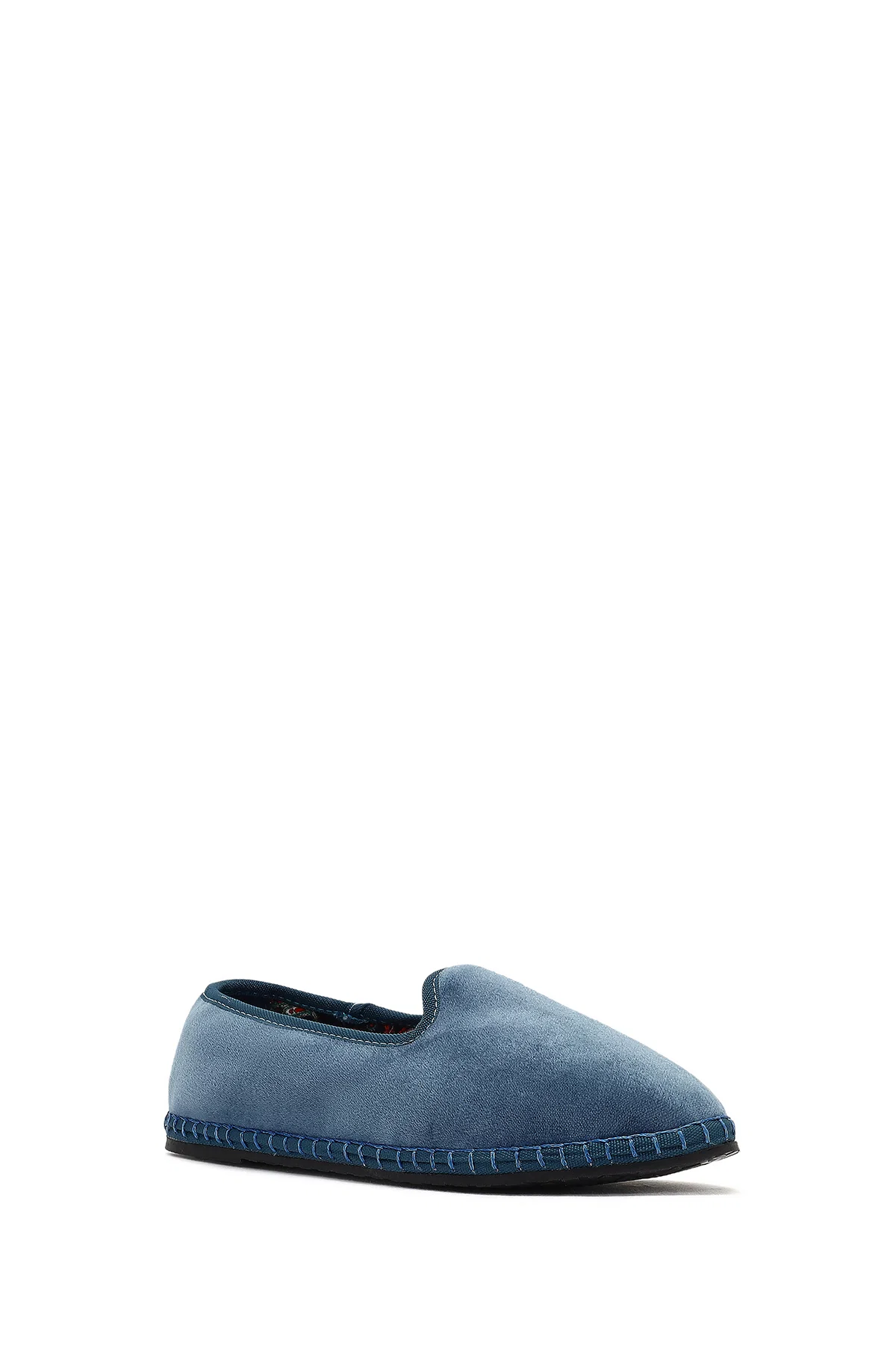 Kadın Mavi Kumaş Loafer - Image 7