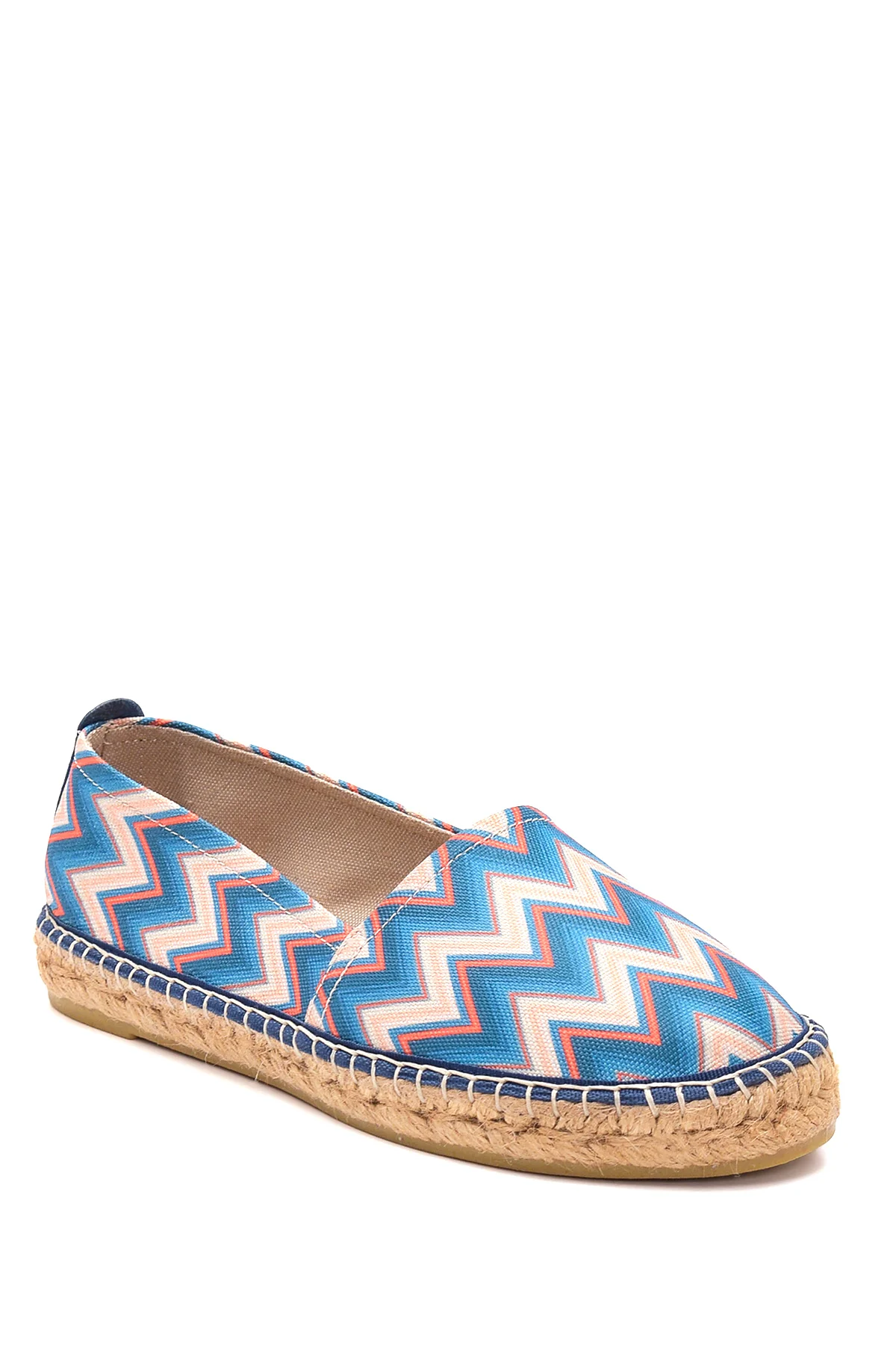 Kadın Mavi Renkli Hasır Taban Espadril - Image 3