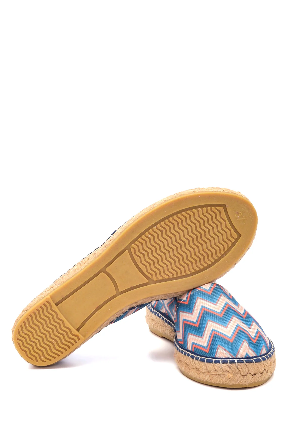 Kadın Mavi Renkli Hasır Taban Espadril - Image 4