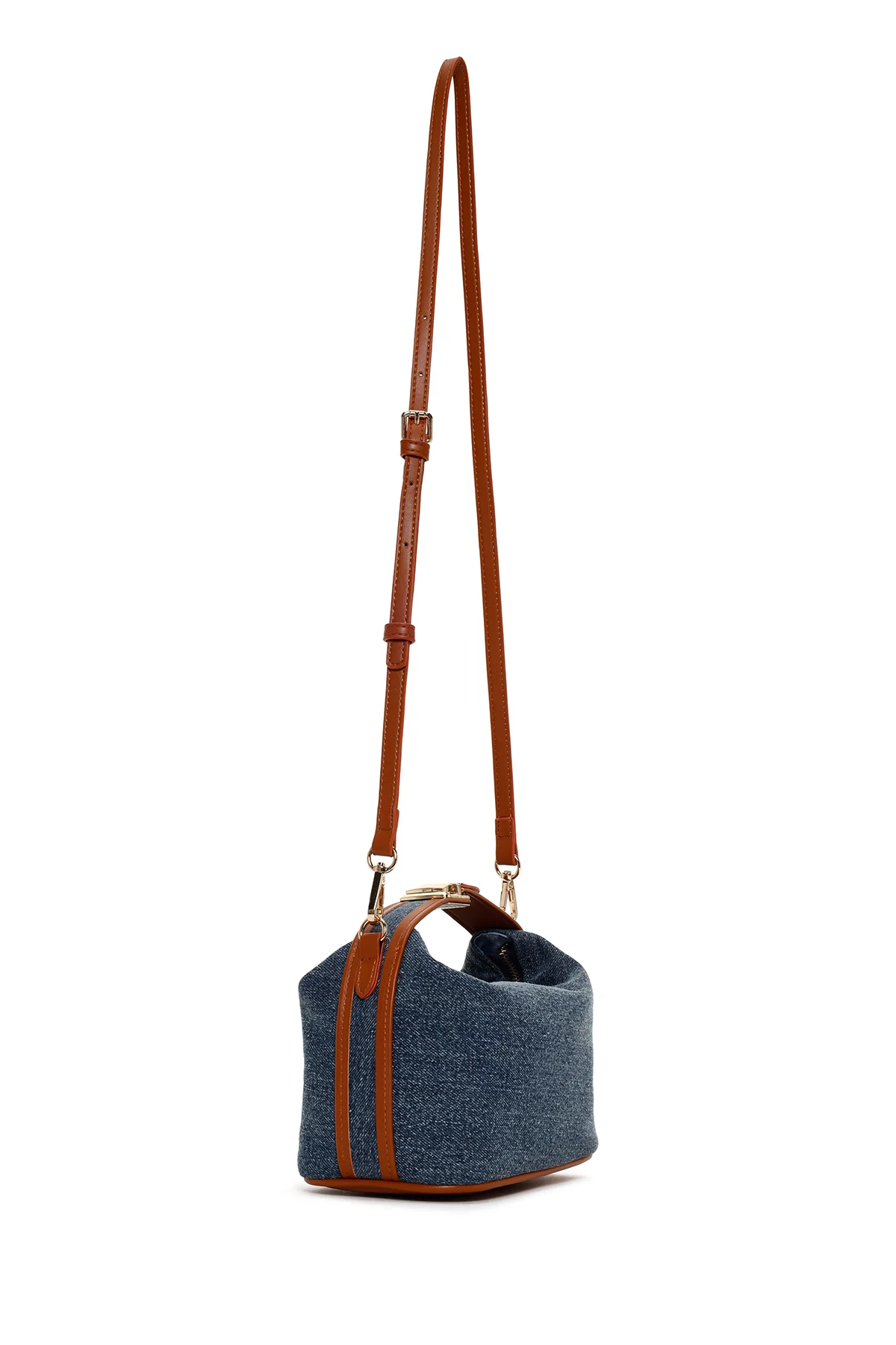 Kadın Mavi Uzun Askılı Jean Mini Çapraz Çanta - Image 7
