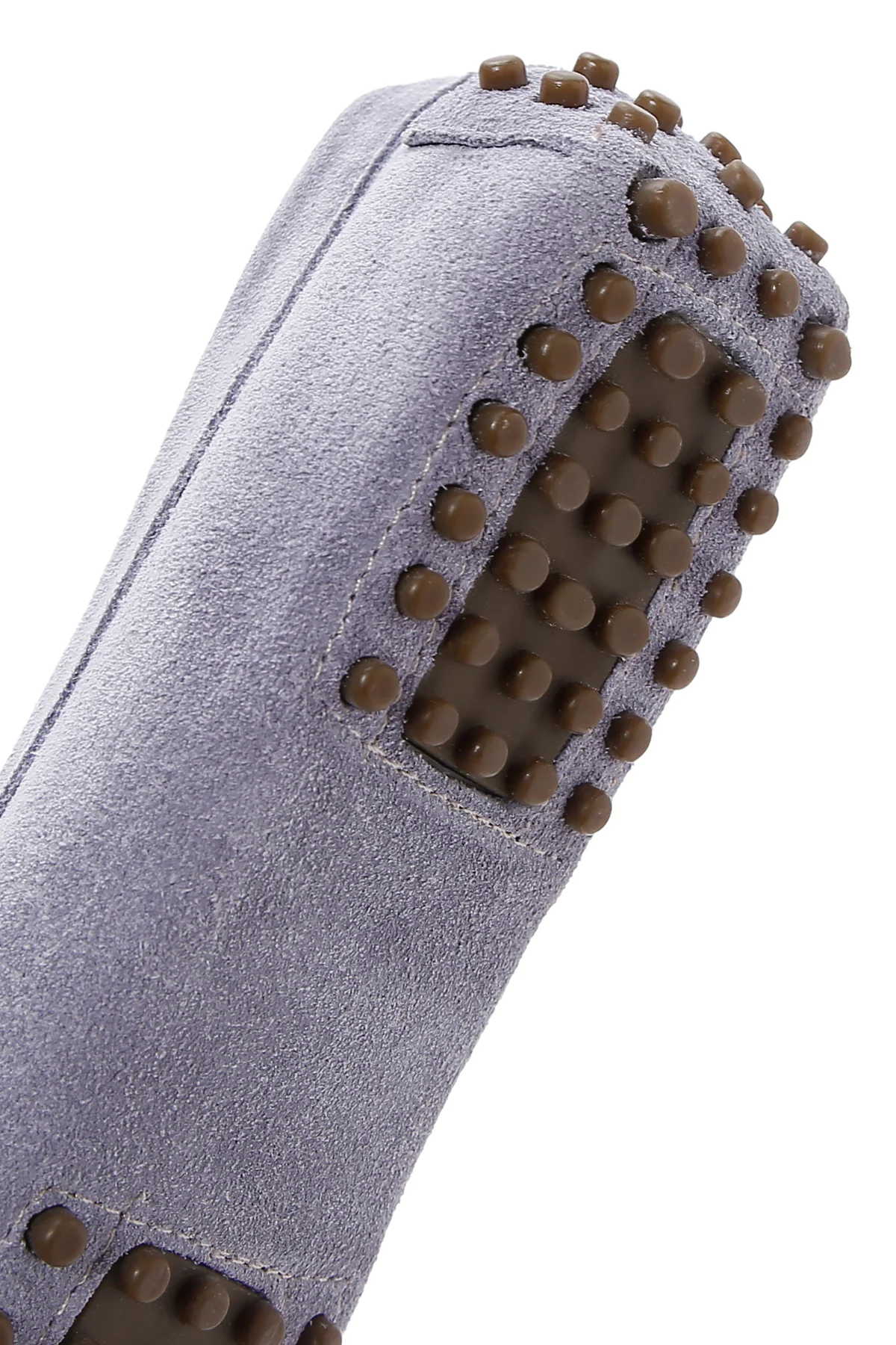 Kadın Mor Püskül Detaylı Süet Deri Loafer - Image 8