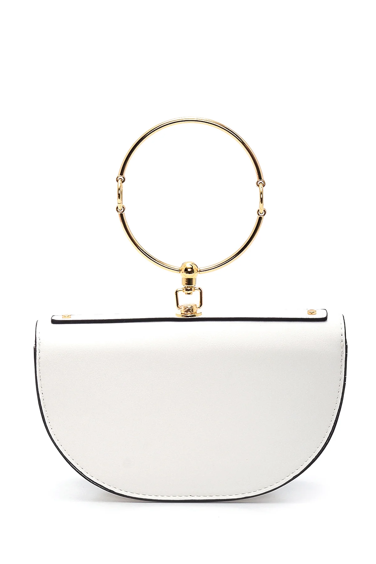 Kadın Oval Metal Detaylı El Çantası - Image 4