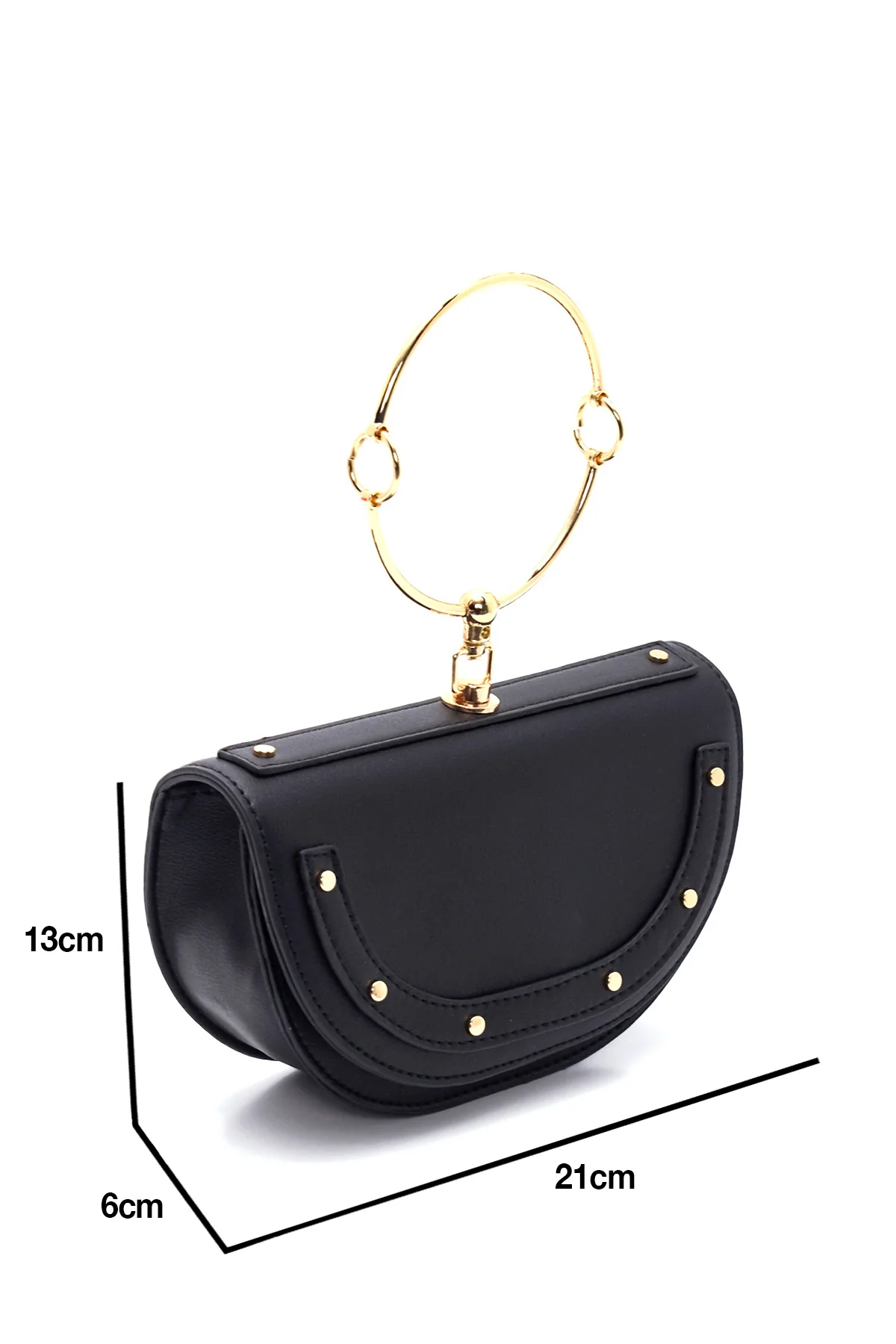 Kadın Oval Metal Detaylı El Çantası - Image 2