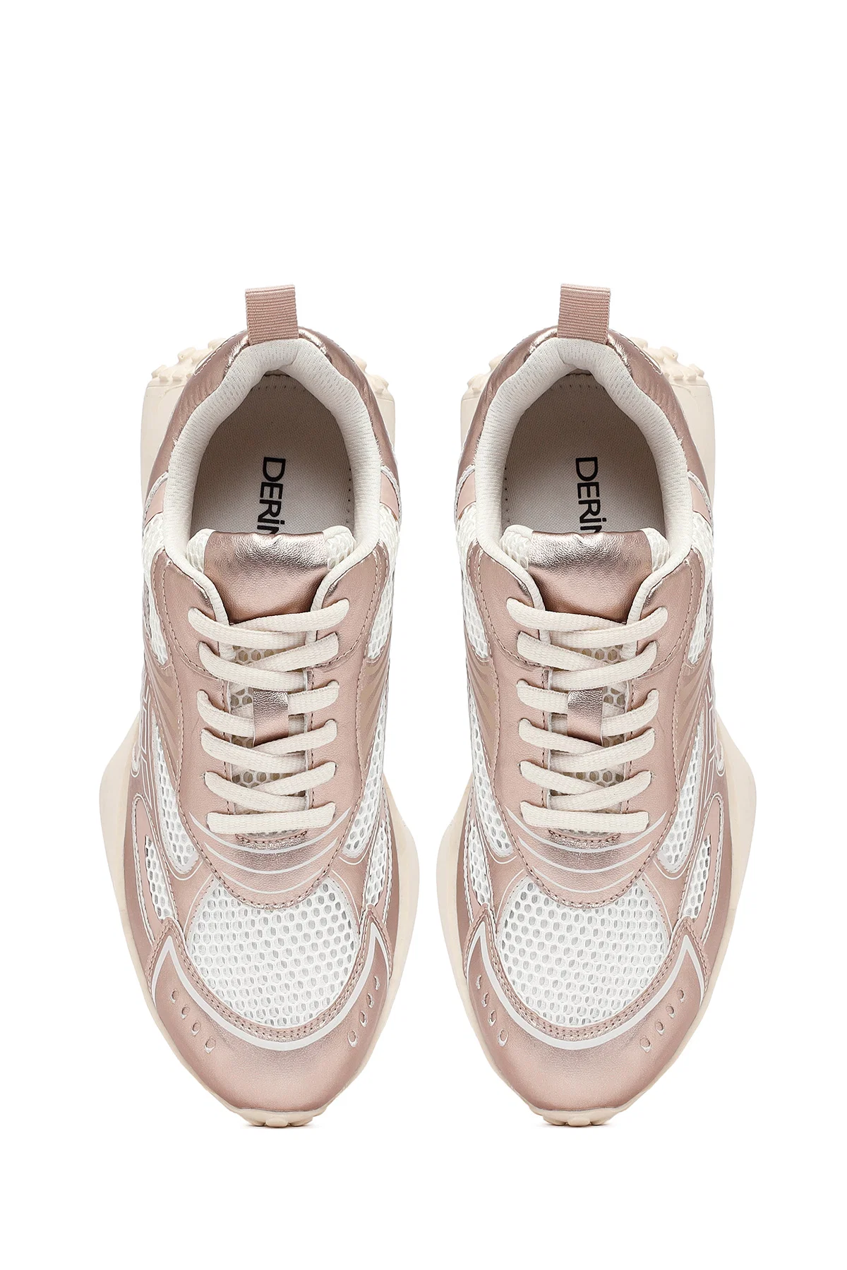 Kadın Pembe Bağcıklı Kalın Tabanlı Sneaker - Image 7