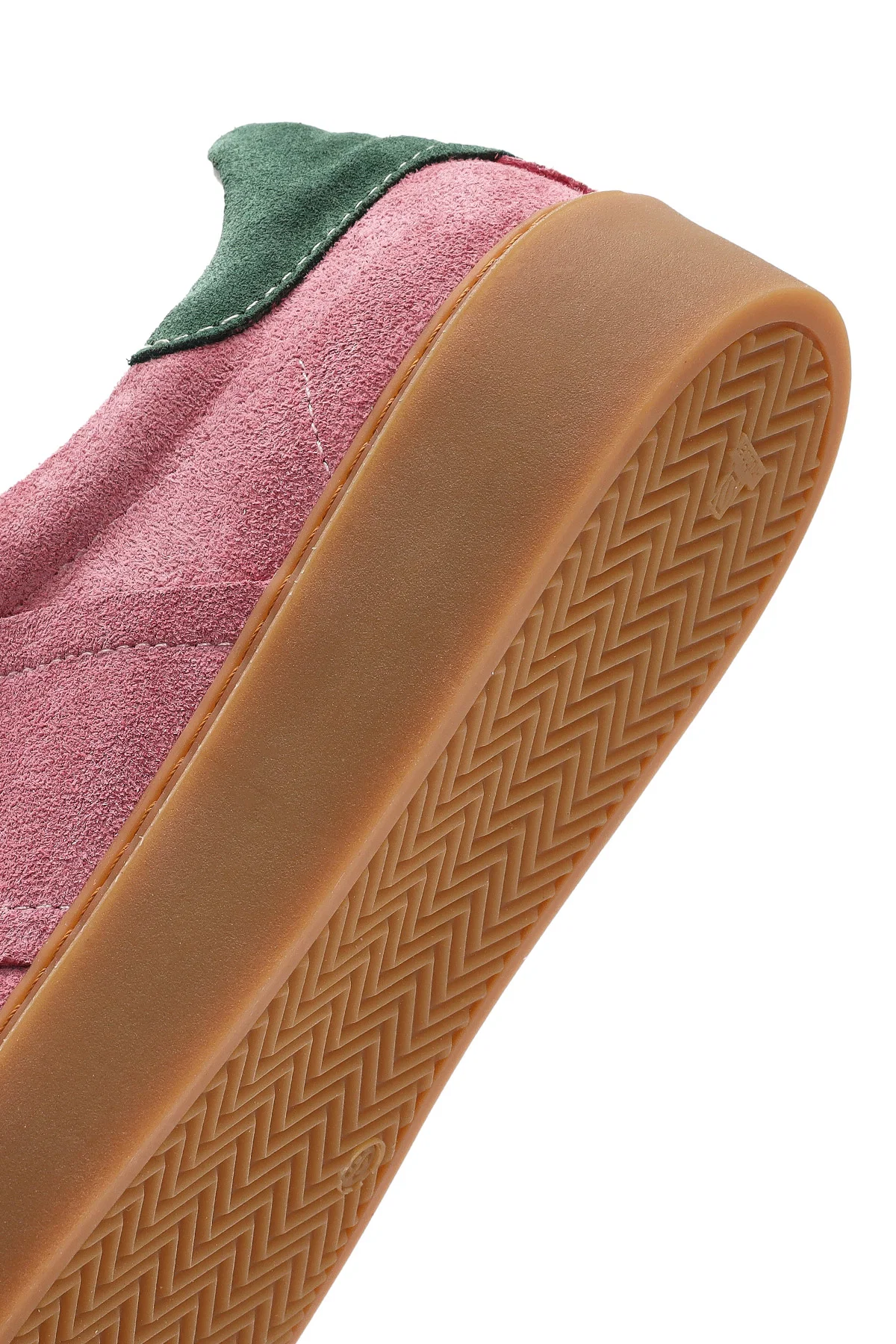 Kadın Pembe Bağcıklı Süet Deri Sneaker - Image 9