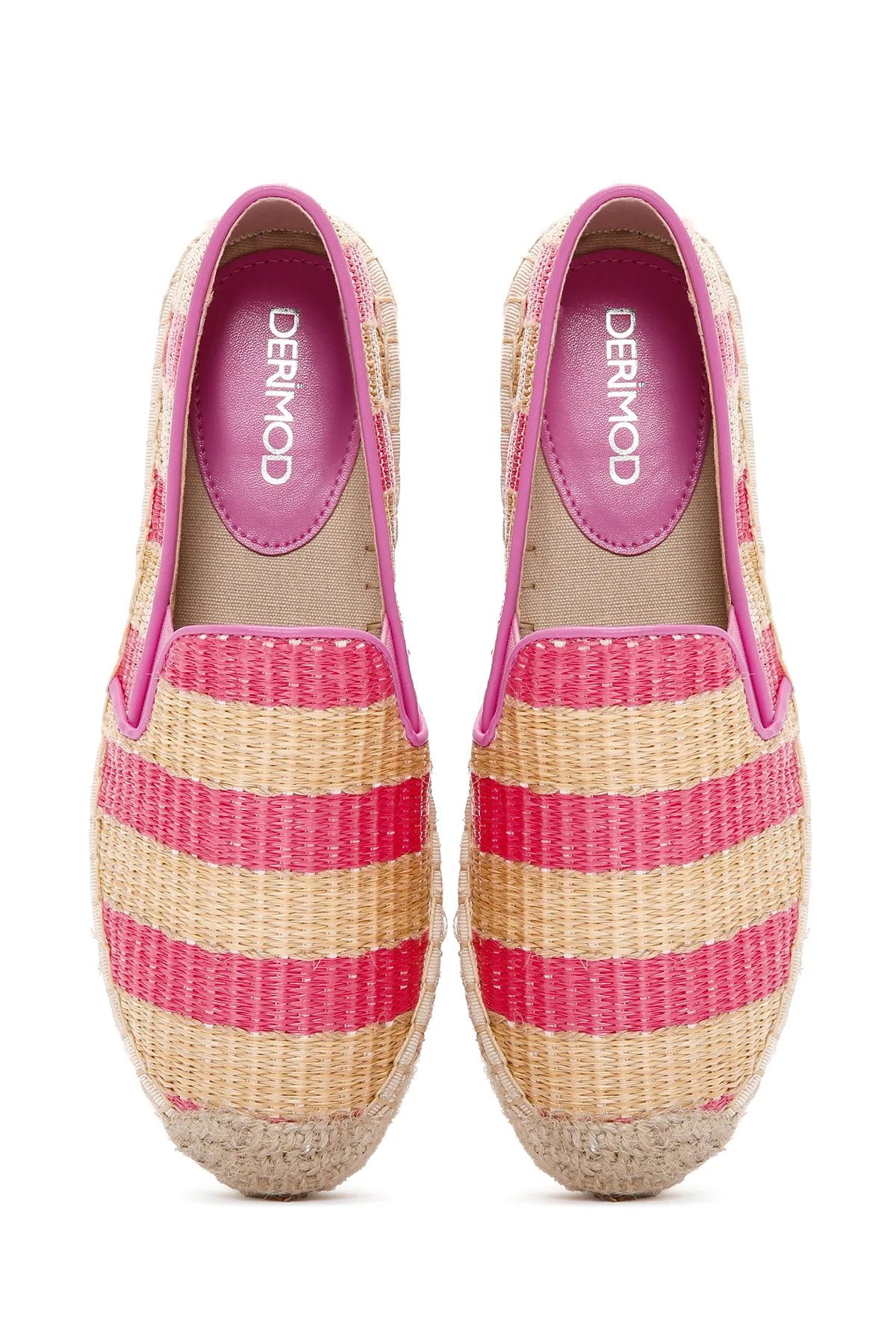 Kadın Pembe Hasır Espadril - Image 7