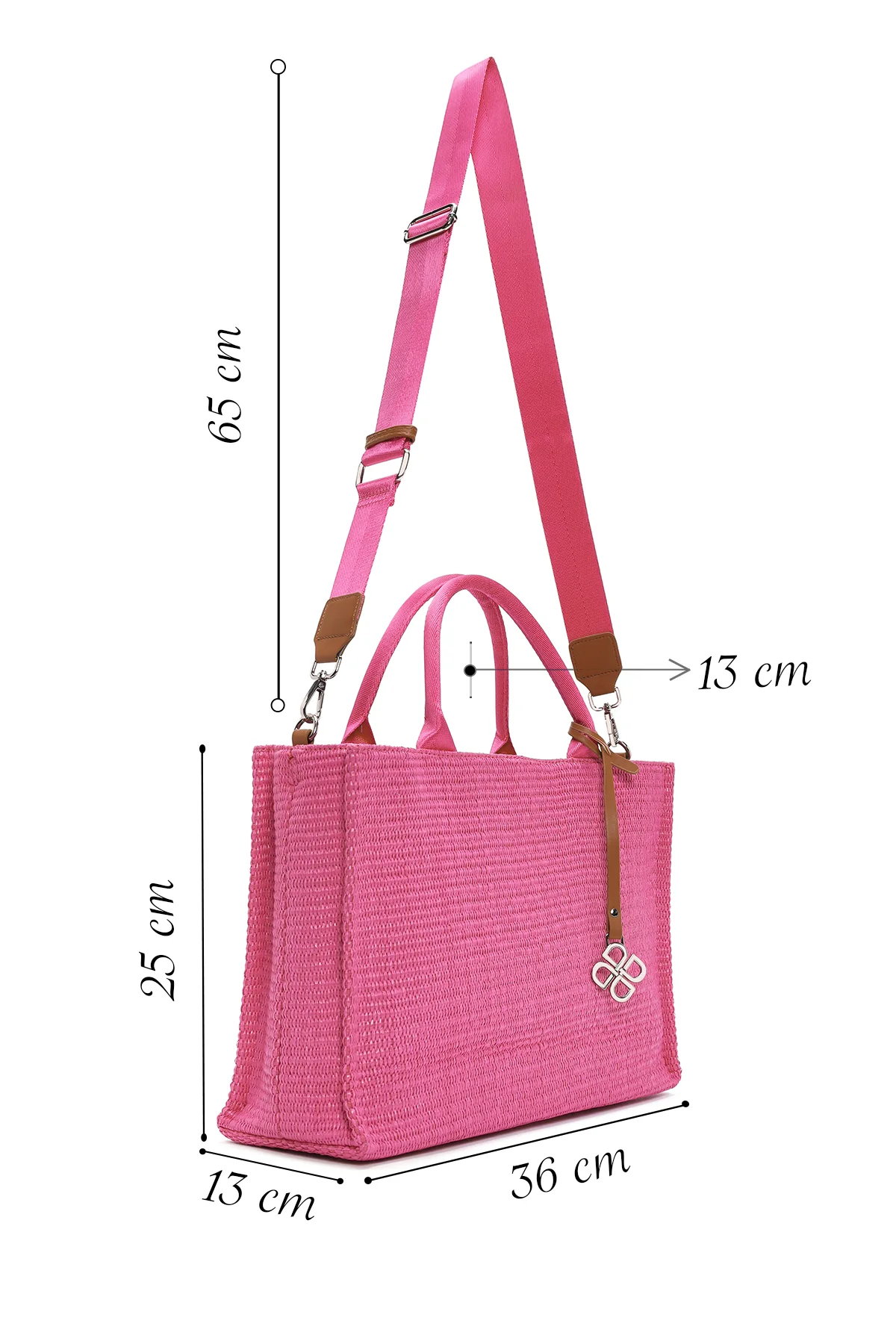 Kadın Pembe Hasır Kol Çantası - Image 2
