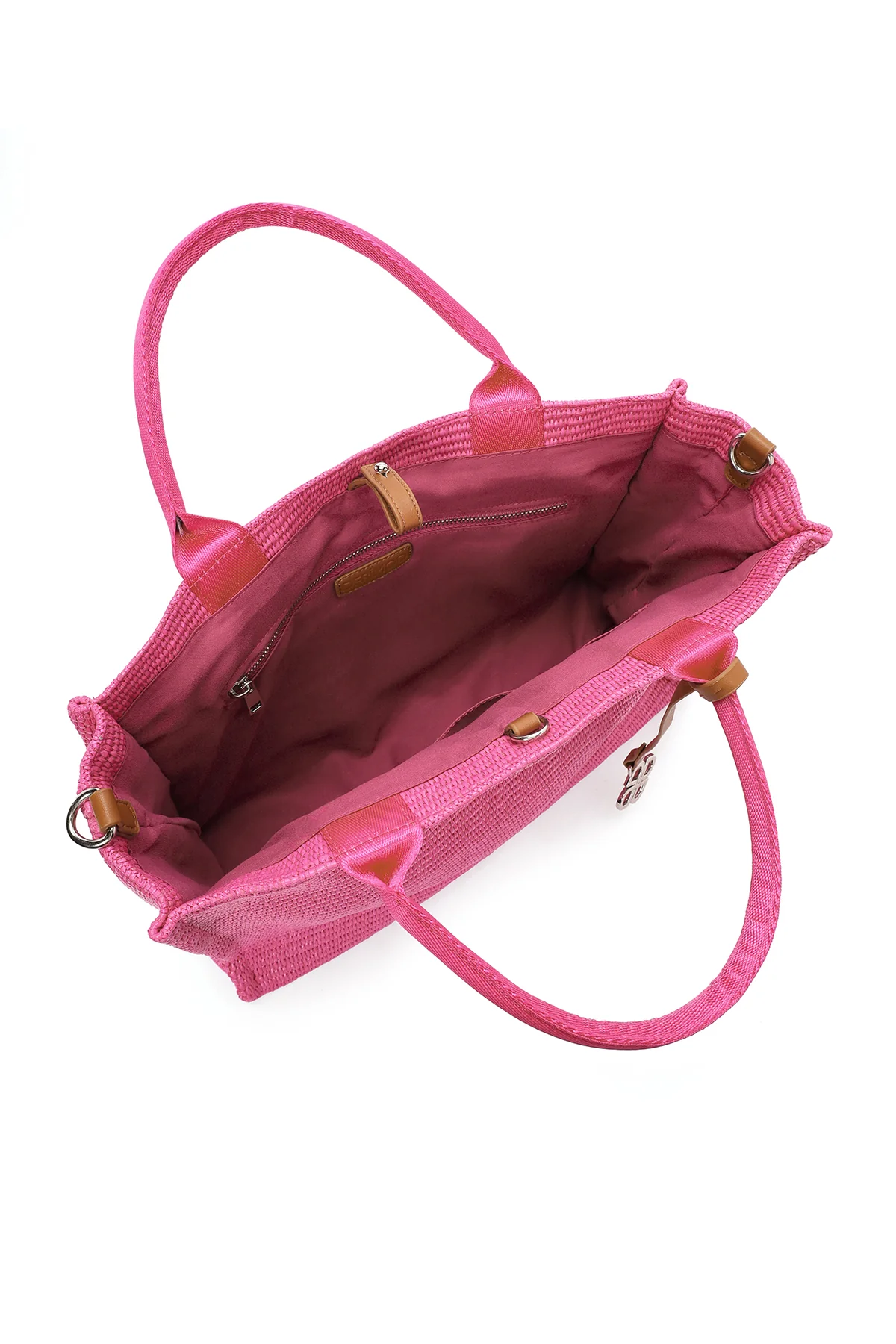 Kadın Pembe Hasır Kol Çantası - Image 7