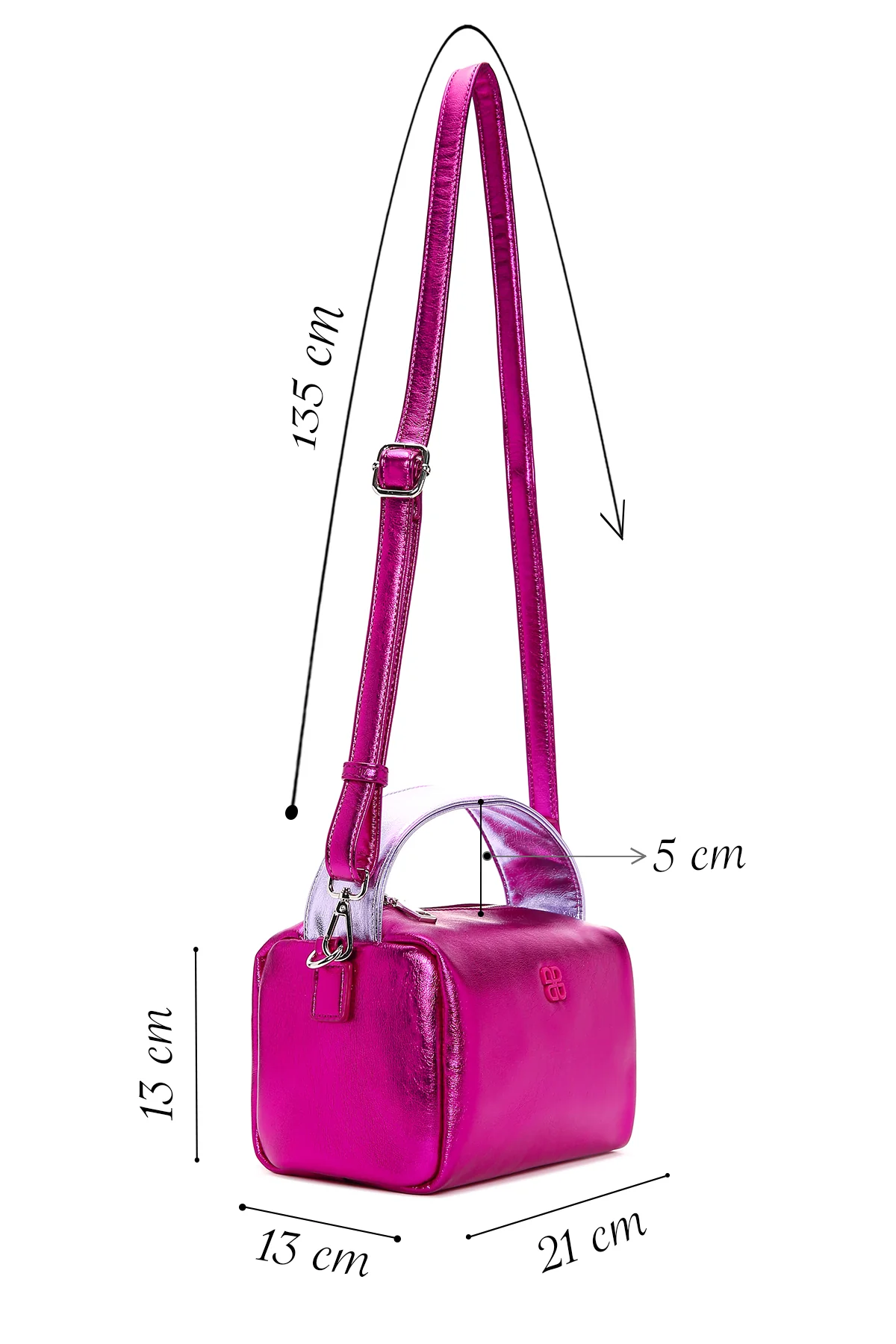 Kadın Pembe Metalik Çapraz Çanta - Image 2