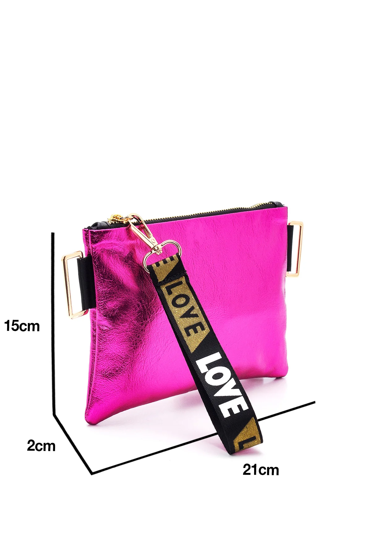Kadın Pembe Metalik Portföy Çanta - Image 2
