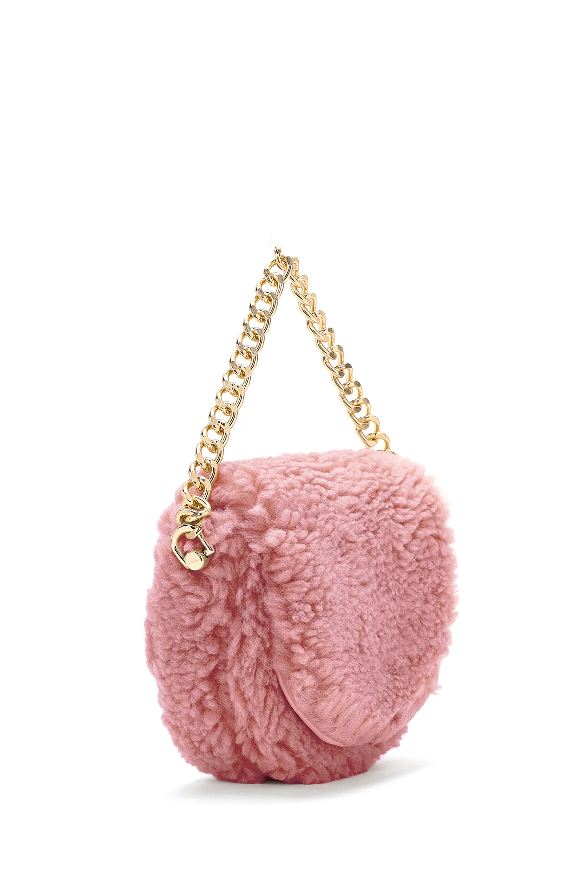 Kadın Pembe Peluş Mini Çapraz Çanta - Image 3