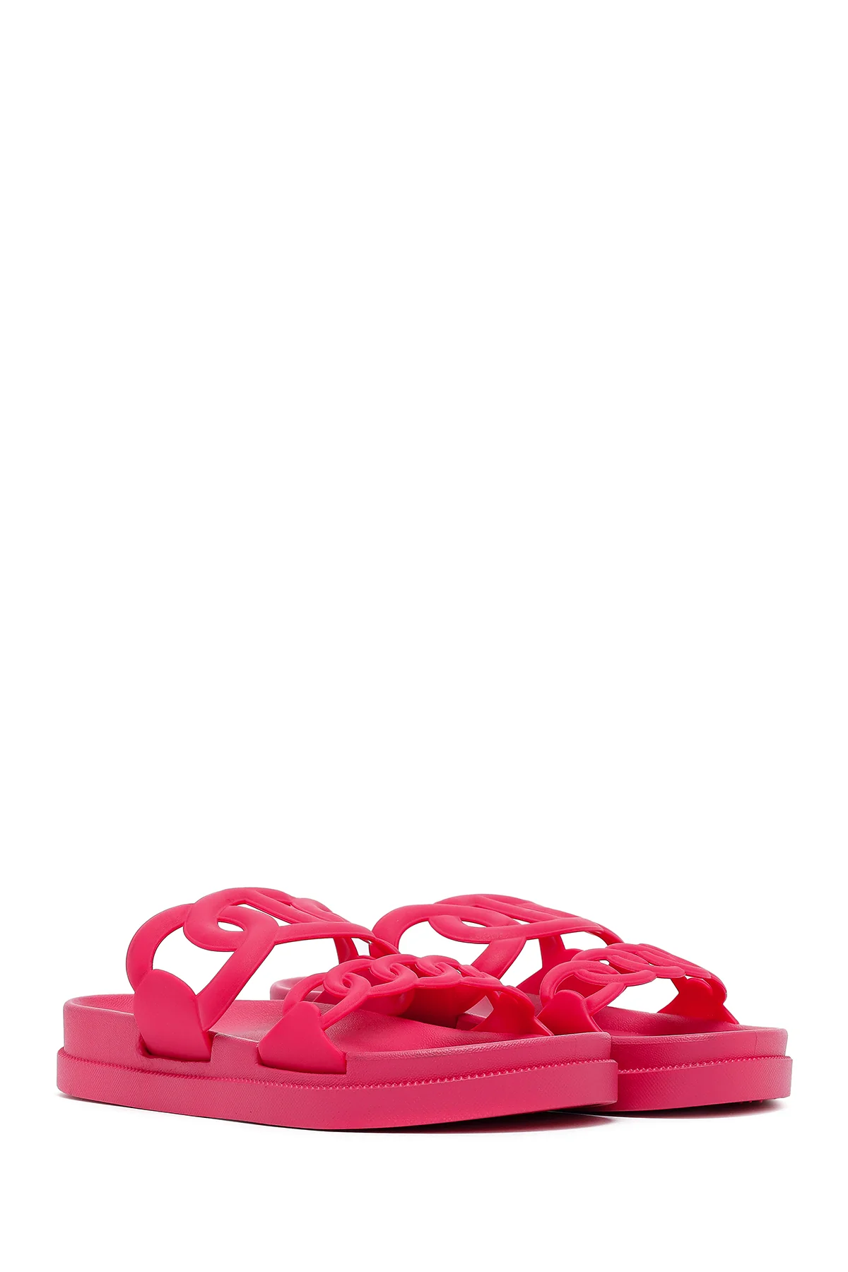 Kadın Pembe Simli Jelly Terlik - Image 3