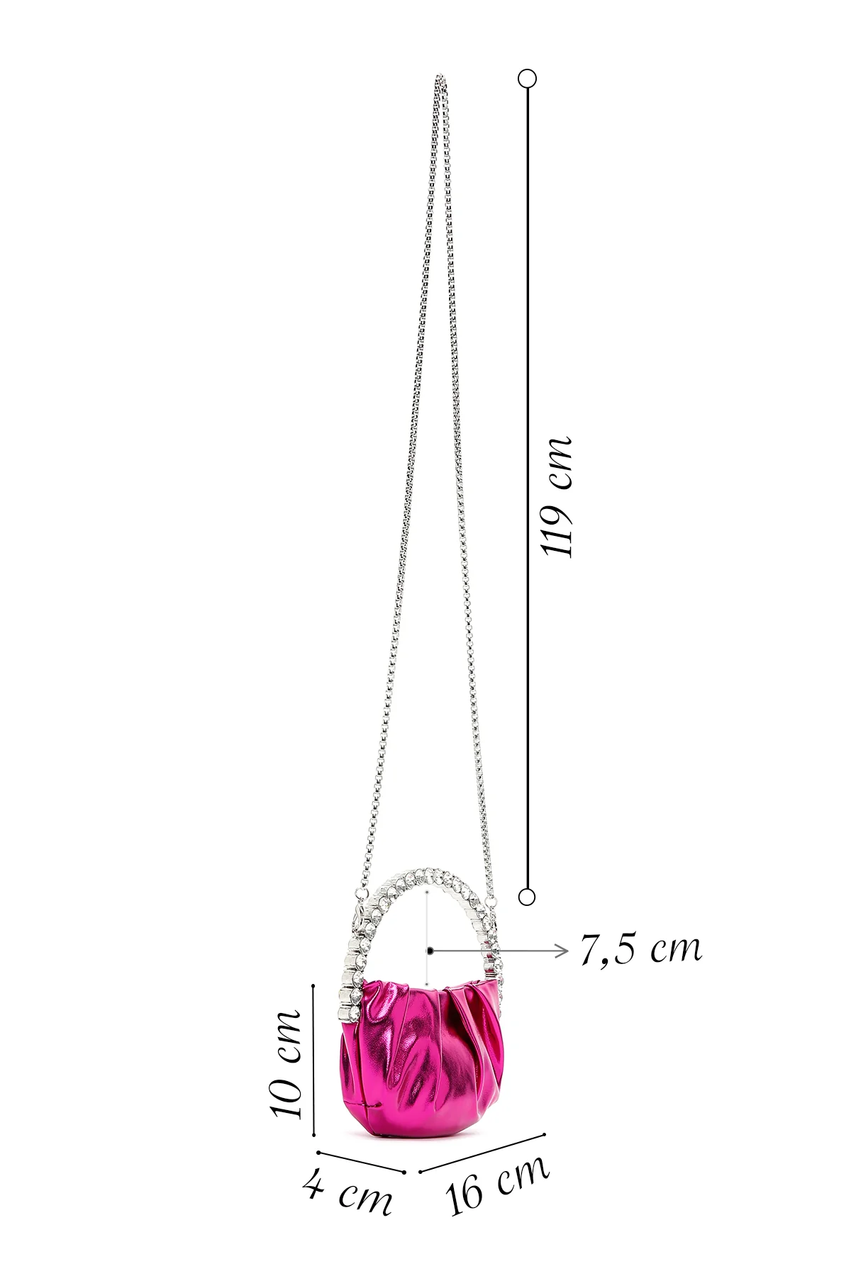 Kadın Pembe Taşlı  El Çantası - Image 2