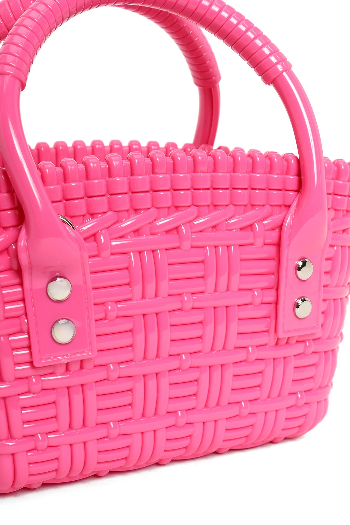 Kadın Pembe Uzun Askılı Mini Jelly Kol Çantası - Image 8