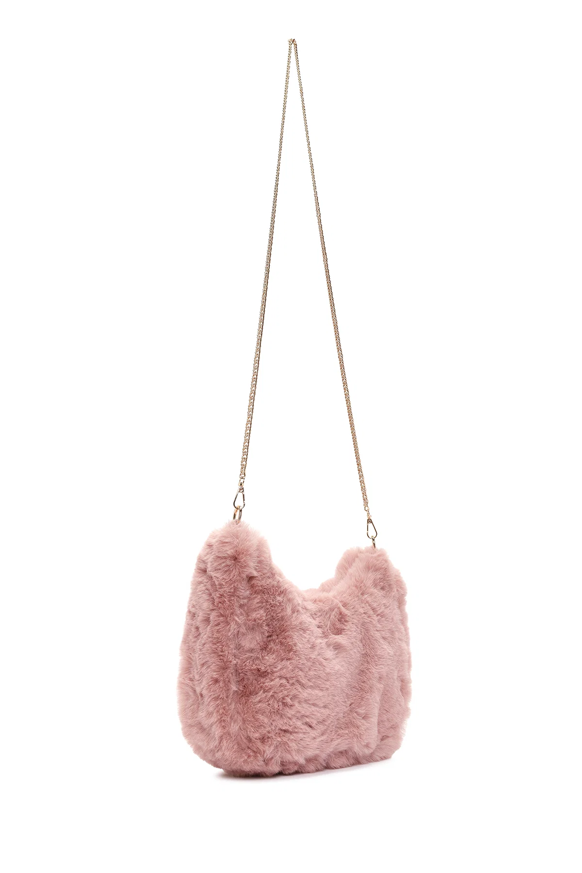 Kadın Pembe Uzun Askılı Peluş Omuz Çantası - Image 8
