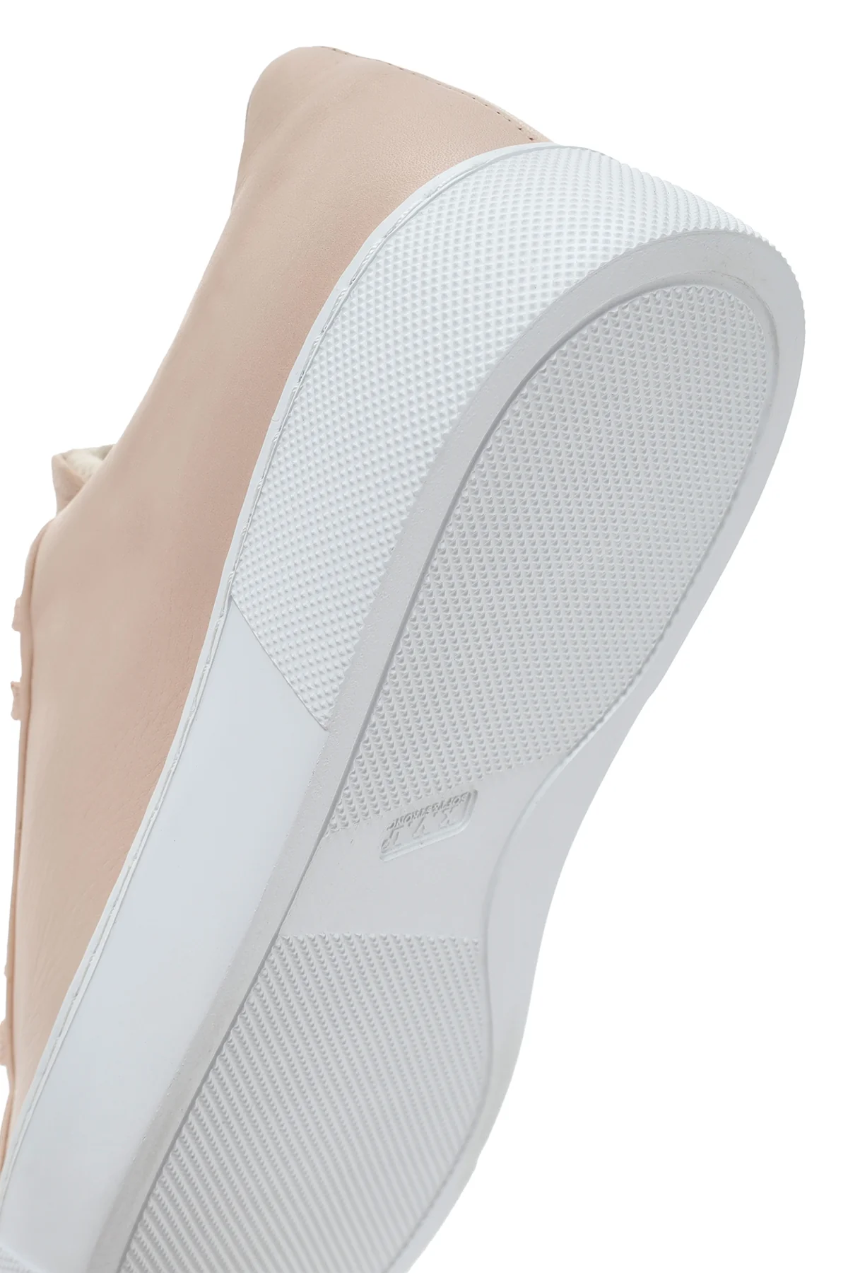 Kadın Pudra Bağcıklı Deri Sneaker - Image 9