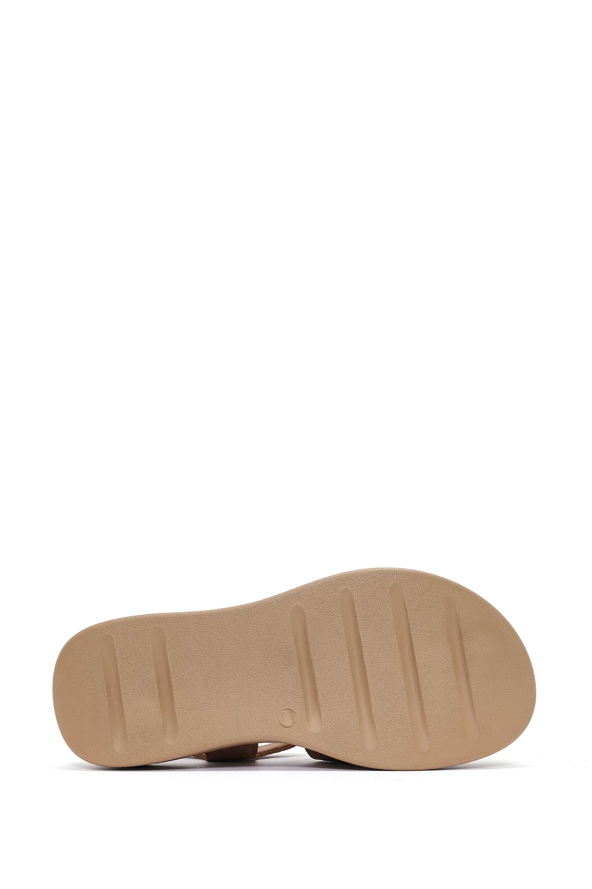 Kadın Pudra Bilekten Tokalı Kalın Tabanlı Süet Deri Comfort Sandalet - Image 4