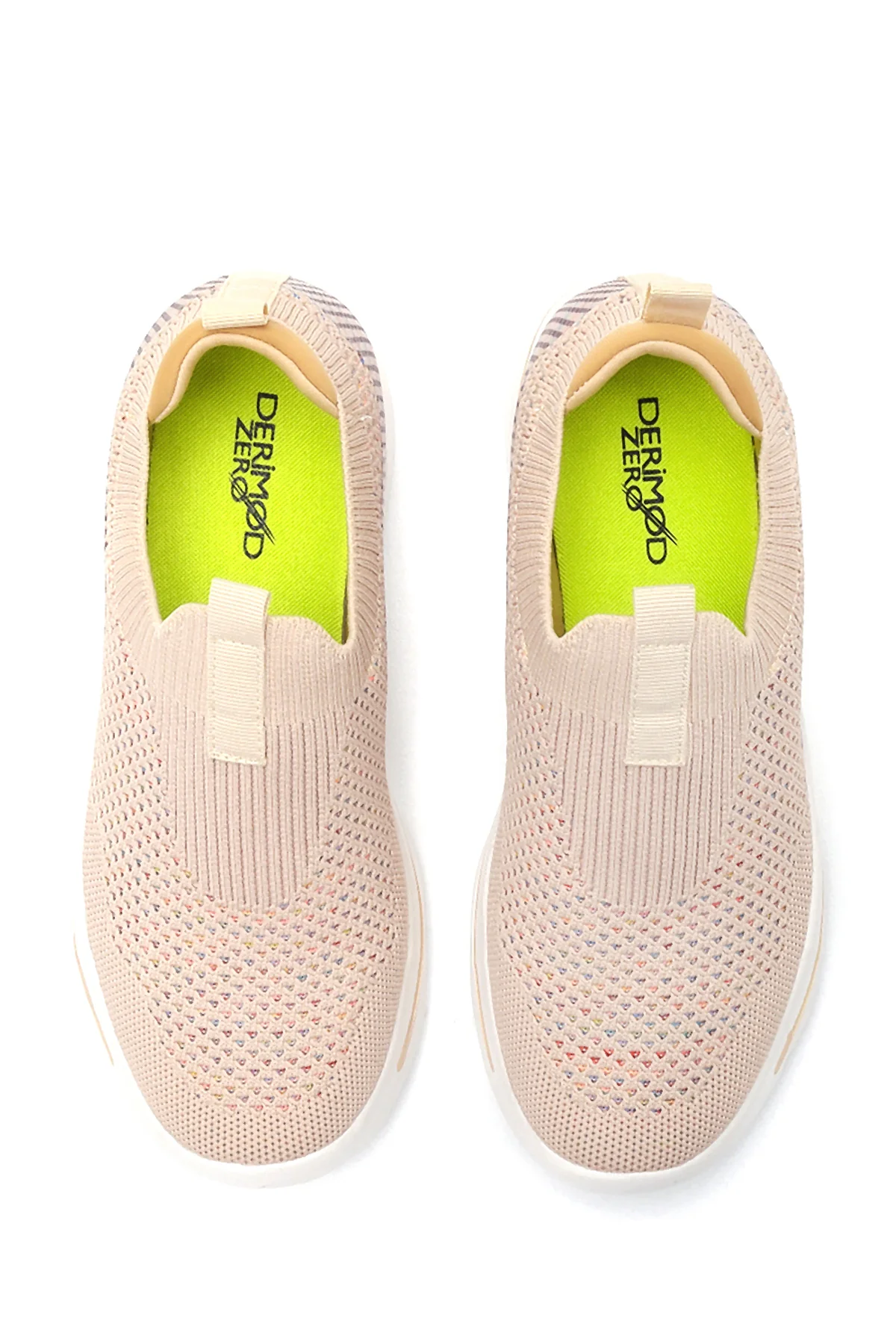 Kadın Renkli Çizgili Kumaş Sneaker - Image 7