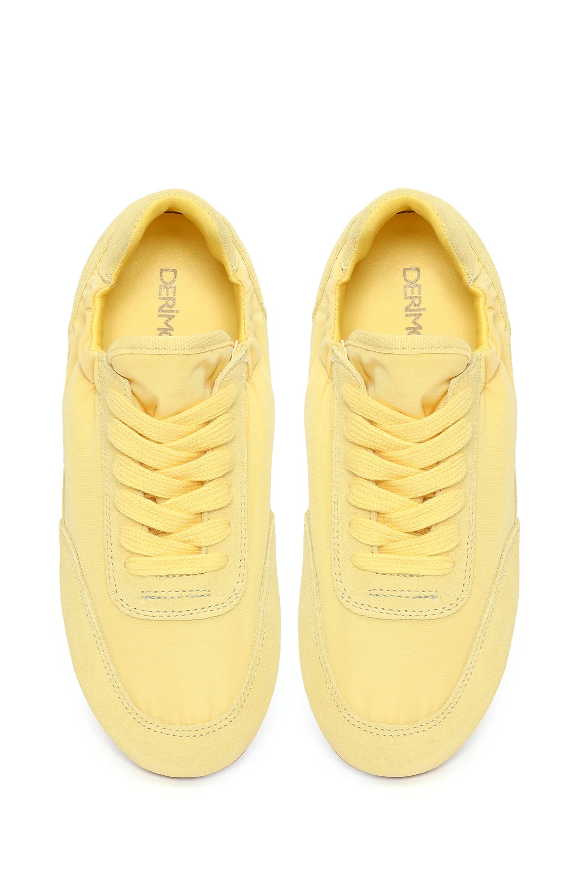 Kadın Sarı Bağcıklı Deri Sneaker - Image 5