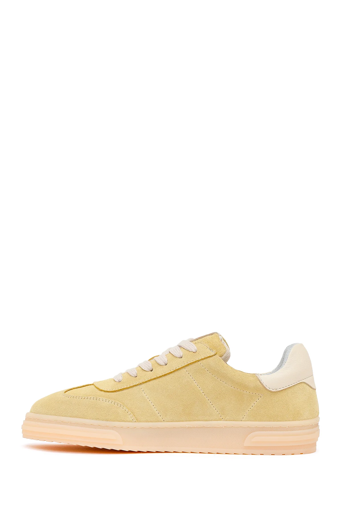 Kadın Sarı Bağcıklı Süet Deri Sneaker - Image 3