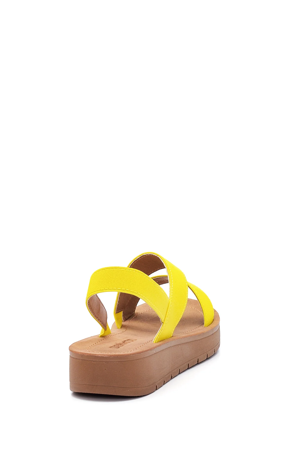 Kadın Sarı Casual Düz Sandalet - Image 4