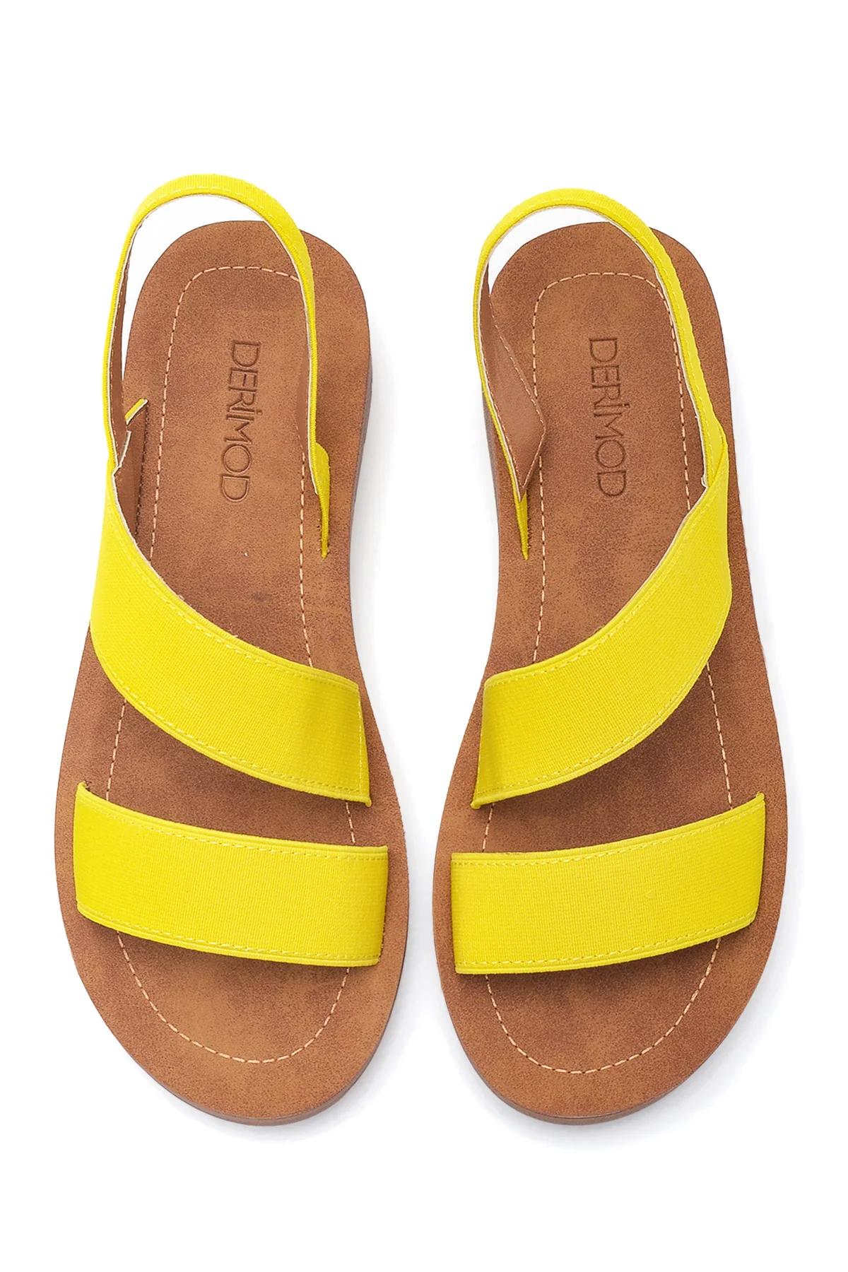 Kadın Sarı Casual Düz Sandalet - Image 6