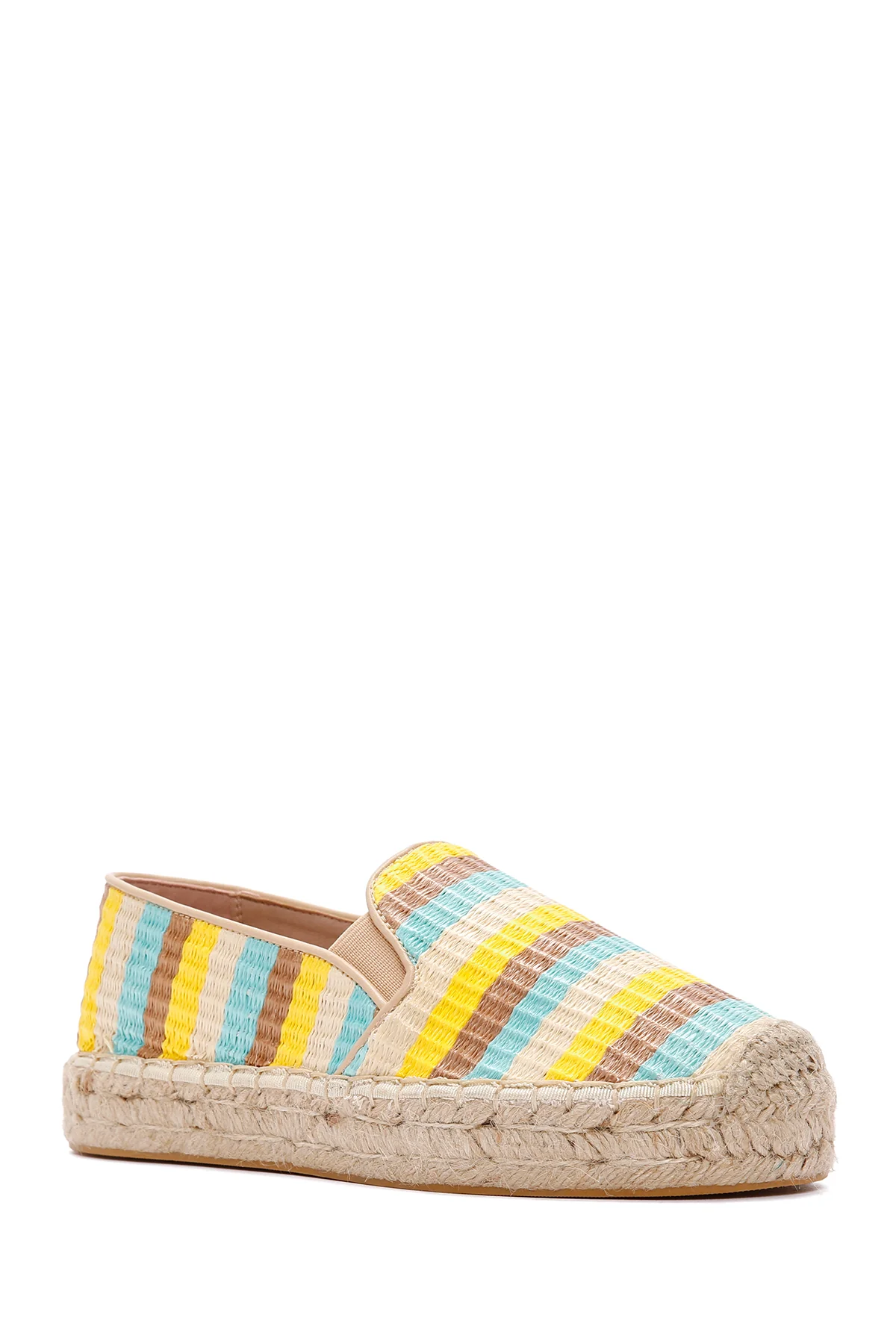 Kadın Sarı Hasır Espadril - Image 7