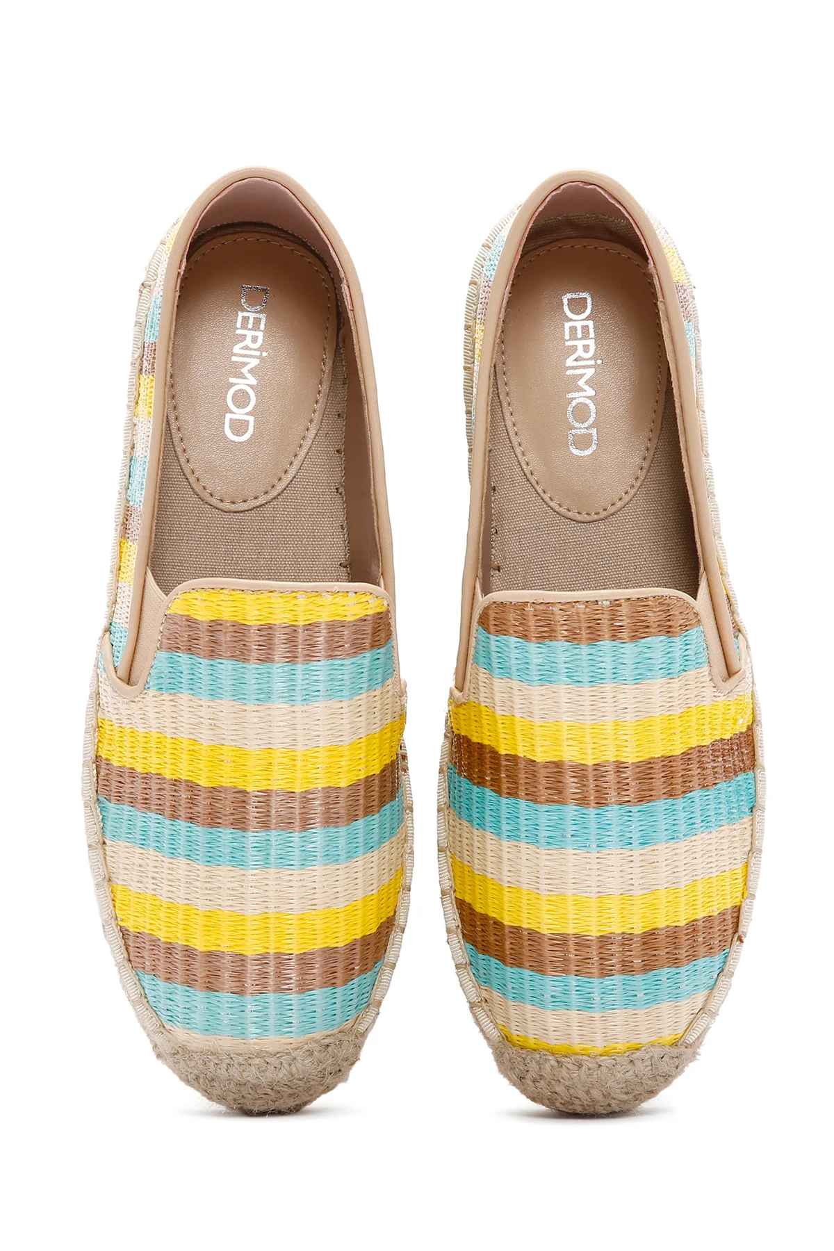Kadın Sarı Hasır Espadril - Image 8
