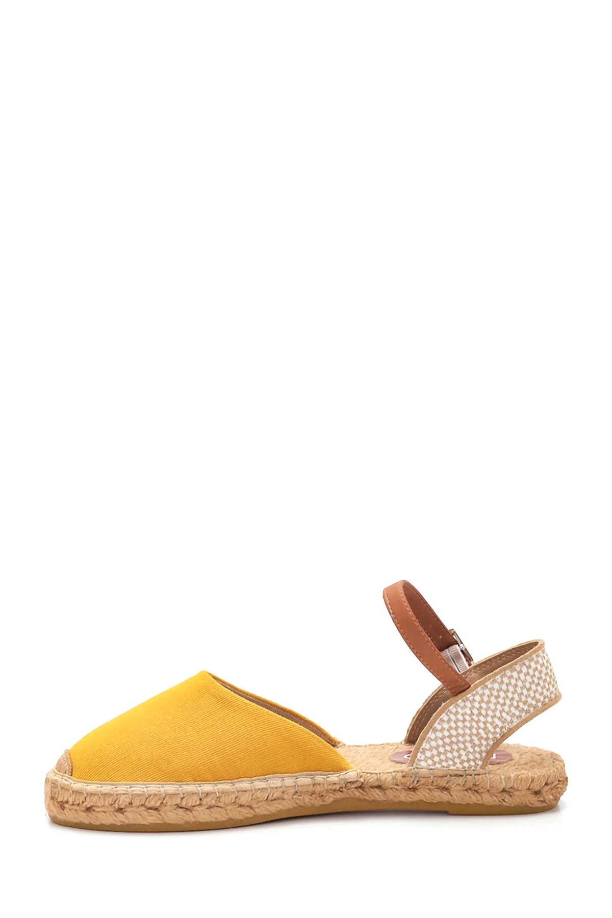 Kadın Sarı Hasır Taban Espadril Sandalet - Image 2