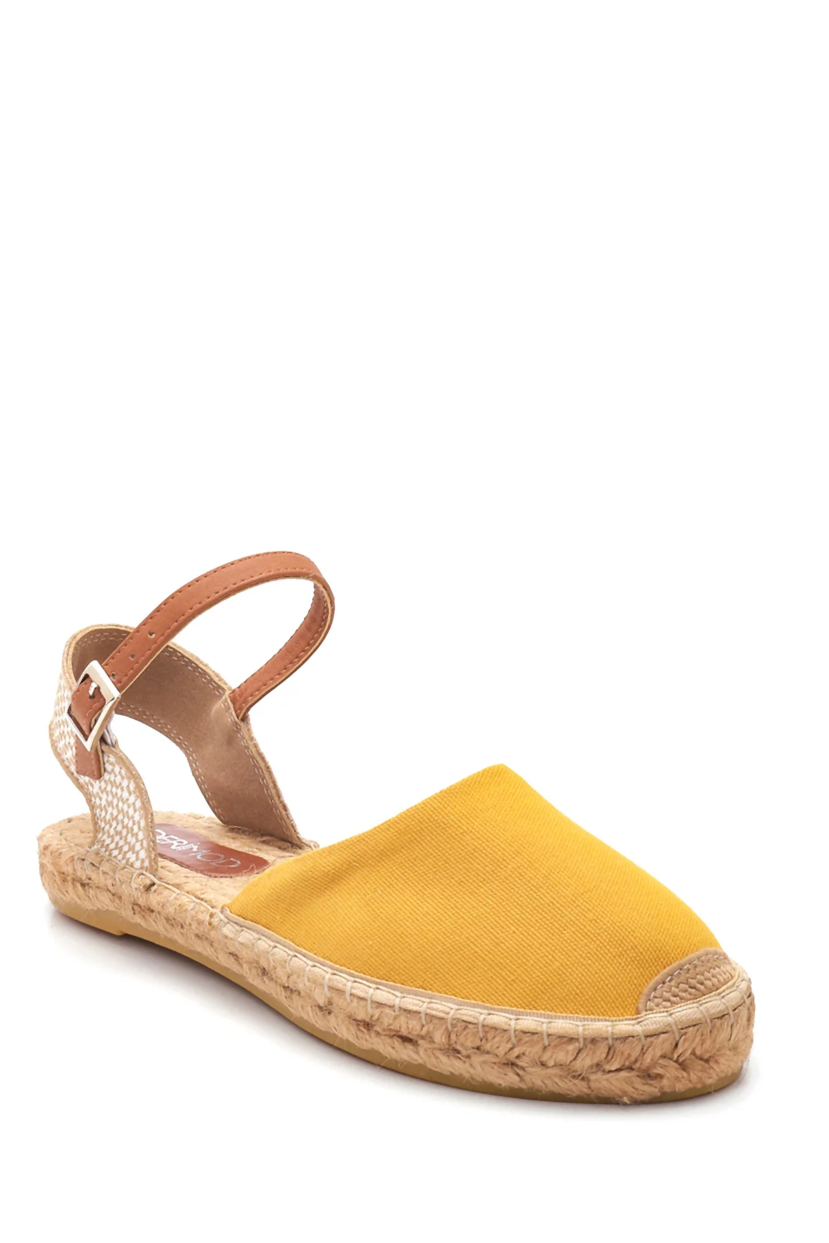 Kadın Sarı Hasır Taban Espadril Sandalet - Image 3