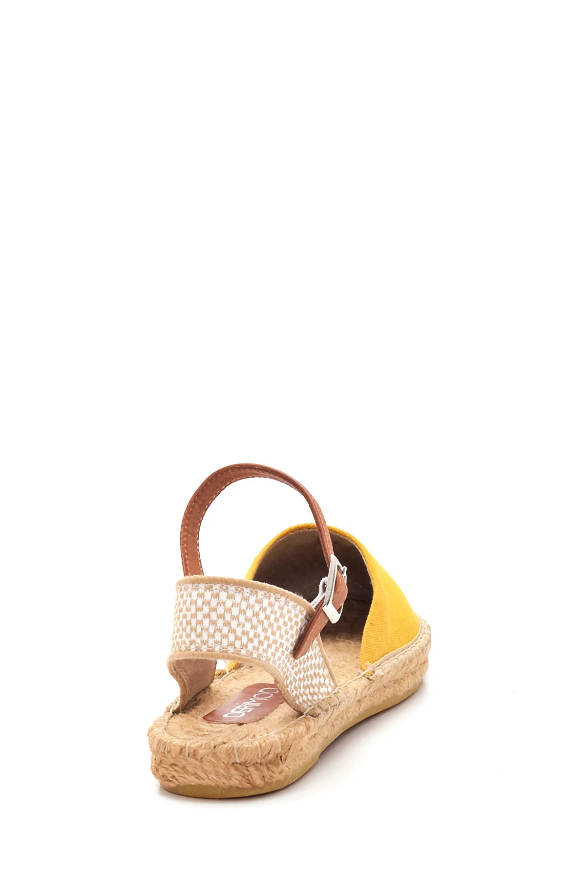 Kadın Sarı Hasır Taban Espadril Sandalet - Image 4
