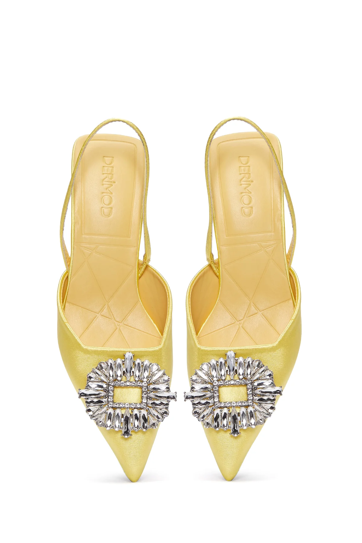 Kadın Sarı Taşlı Topuklu Ayakkabı - Image 6
