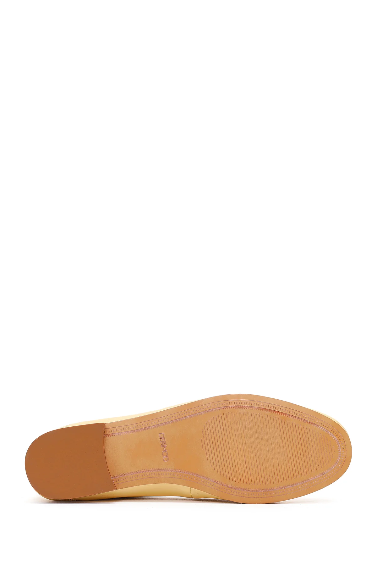 Kadın Sarı Tokalı Deri Loafer - Image 5