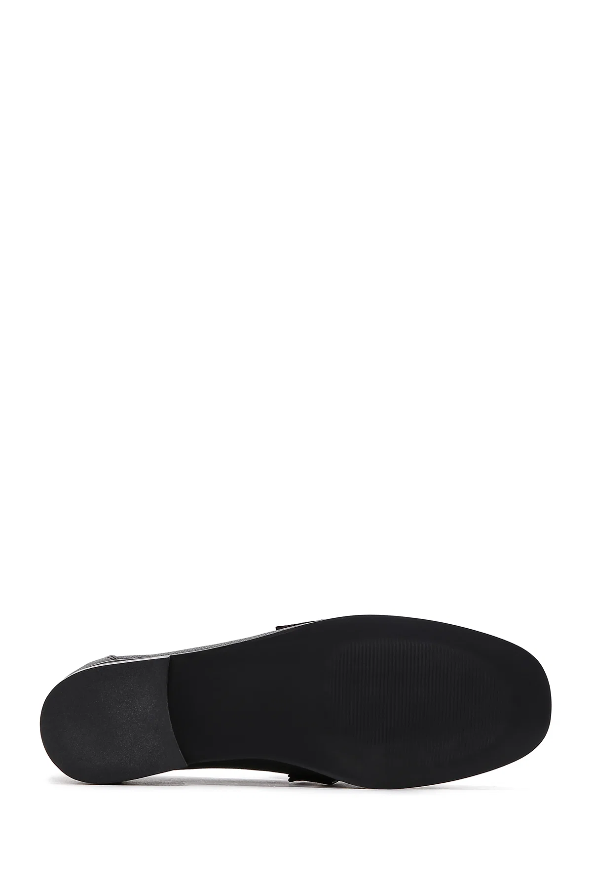 Kadın Siyah Aksesuar Detaylı Deri Maskülen Loafer - Image 4