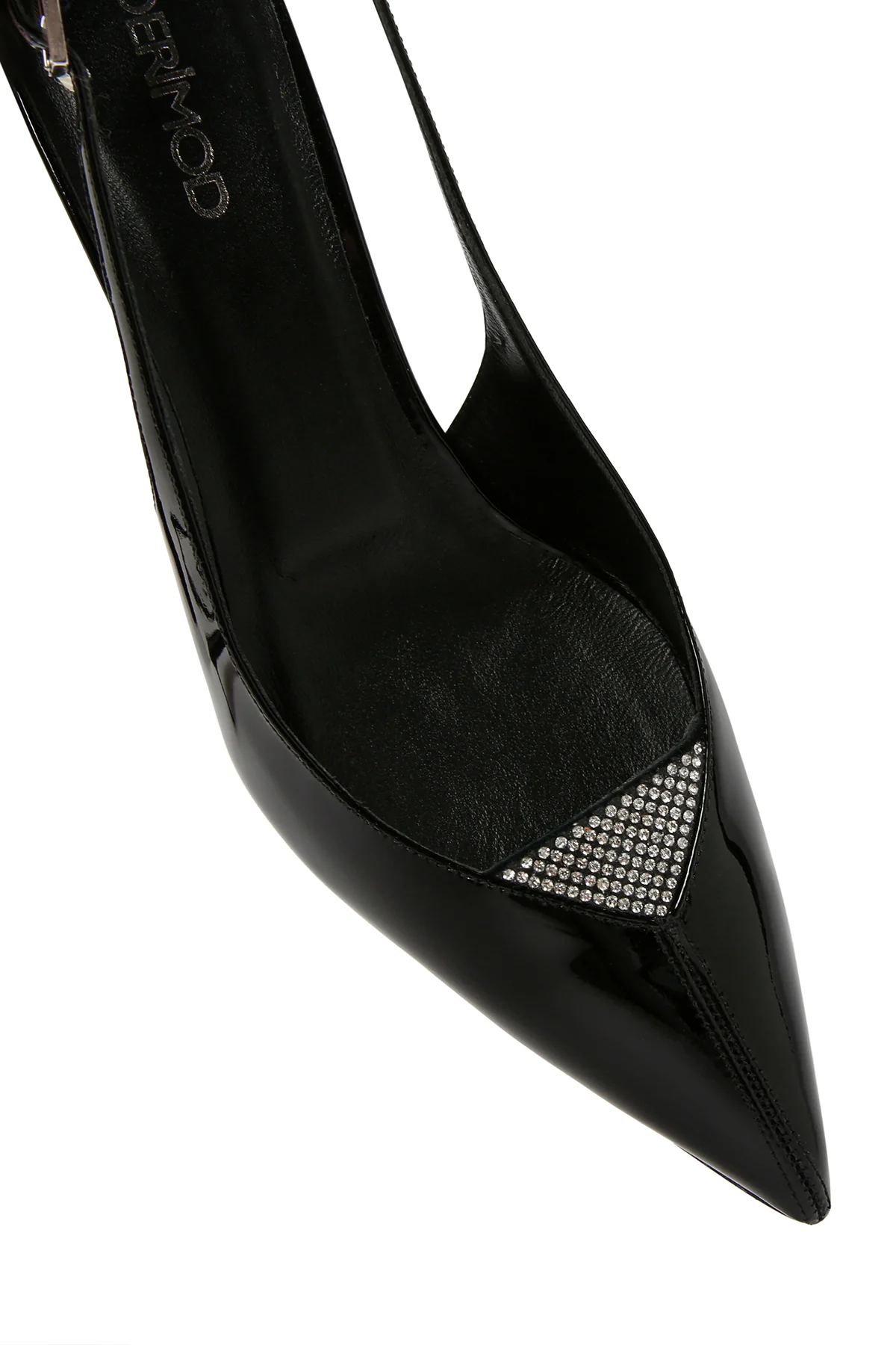 Kadın Siyah Arkası Açık Deri Kısa Topuklu Stiletto - Image 11