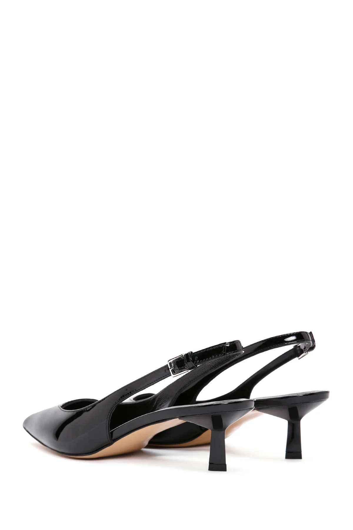 Kadın Siyah Arkası Açık Deri Kısa Topuklu Stiletto - Image 6