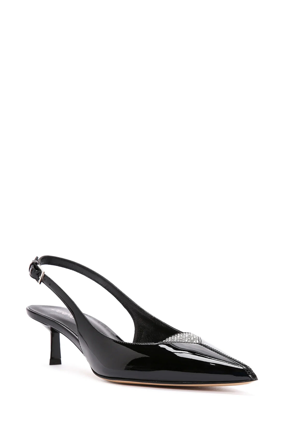 Kadın Siyah Arkası Açık Deri Kısa Topuklu Stiletto - Image 7