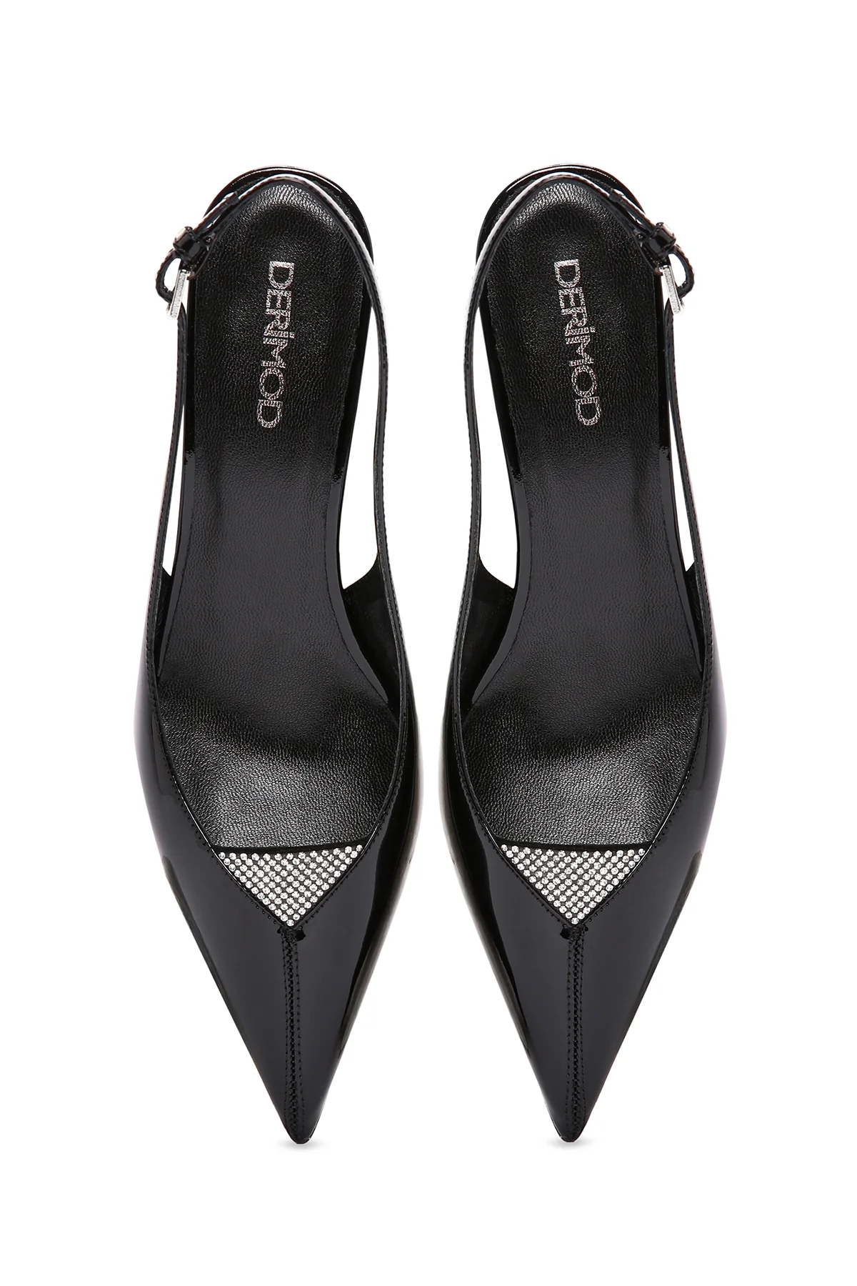 Kadın Siyah Arkası Açık Deri Kısa Topuklu Stiletto - Image 8