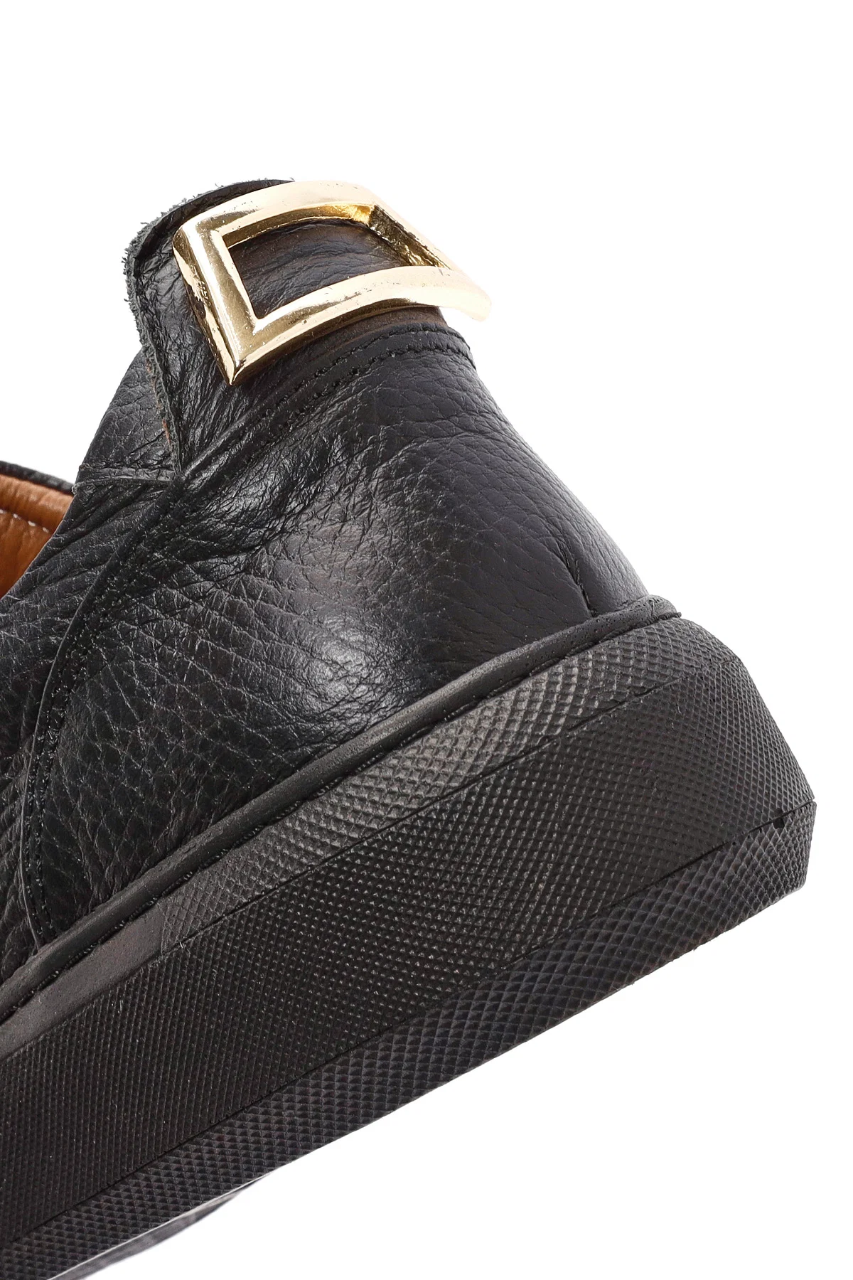 Kadın Siyah Bağcıklı Deri Sneaker - Image 8