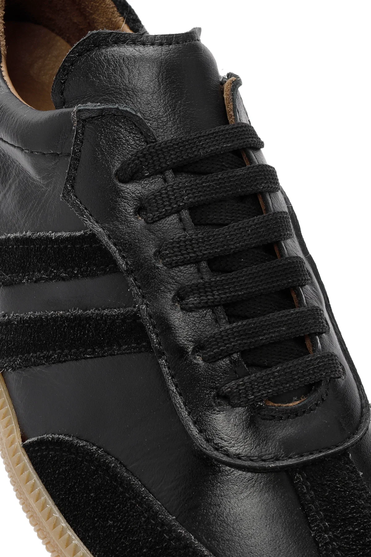 Kadın Siyah Bağcıklı Deri Sneaker - Image 9