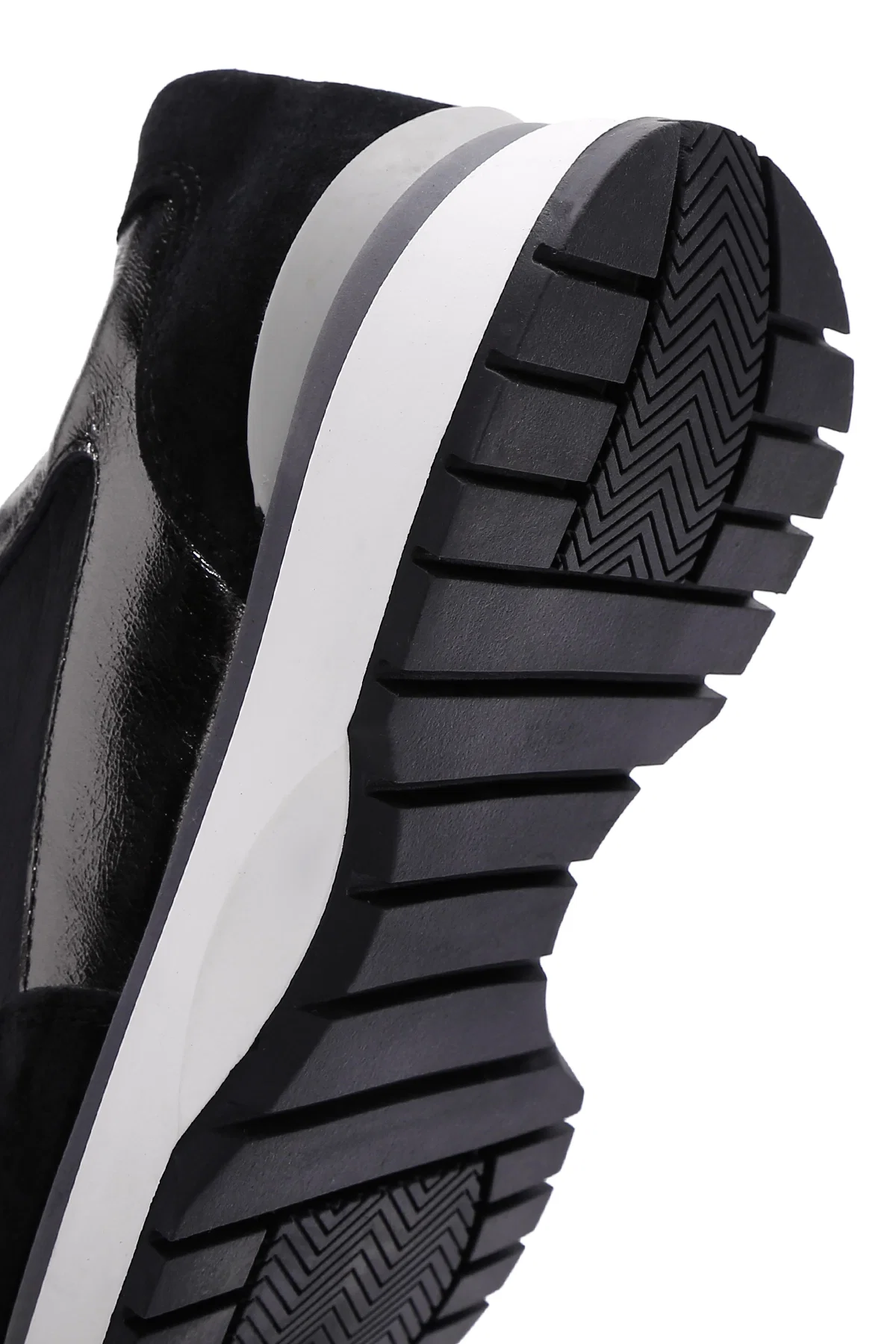 Kadın Siyah Bağcıklı Deri Sneaker - Image 8