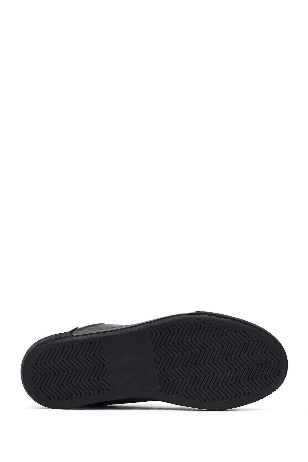 Kadın Siyah Bağcıklı Deri Sneaker - Image 4