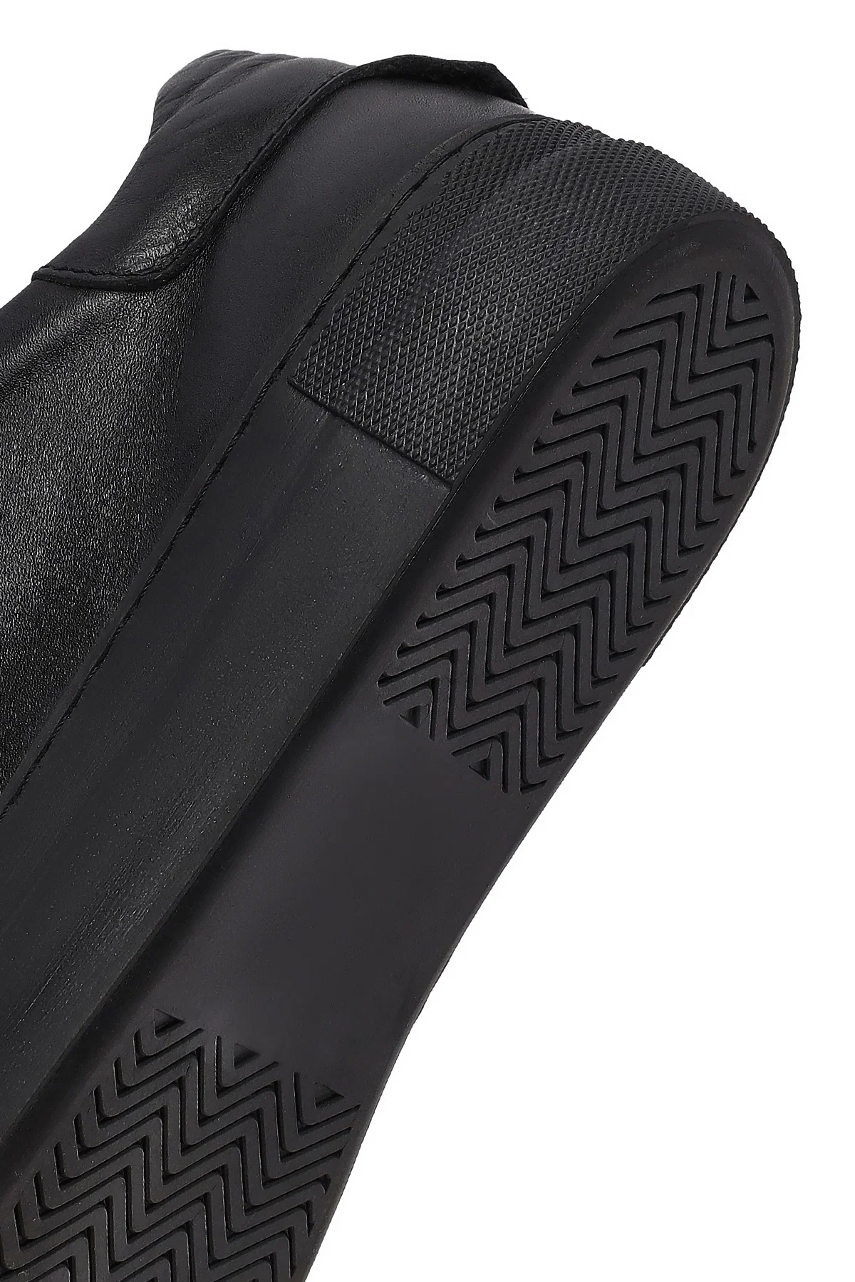 Kadın Siyah Bağcıklı Deri Sneaker - Image 8